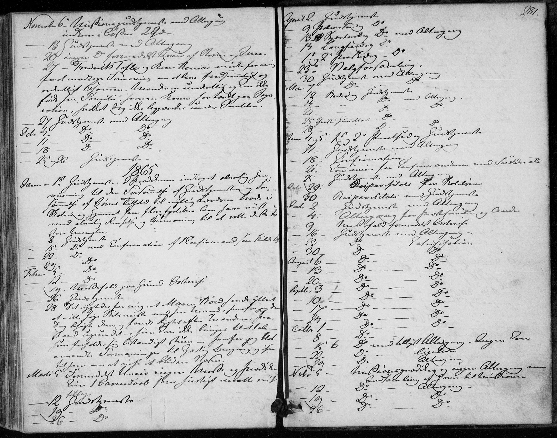 Hurum kirkebøker, SAKO/A-229/F/Fa/L0012: Parish register (official) no. 12, 1861-1875, p. 281