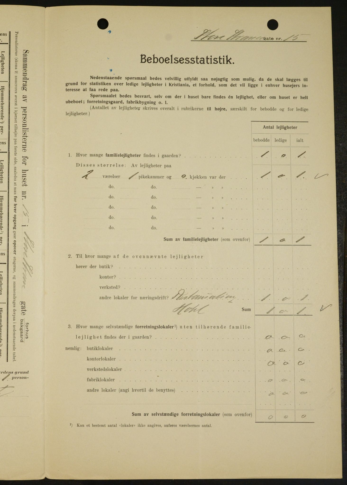 OBA, Municipal Census 1909 for Kristiania, 1909, p. 24208