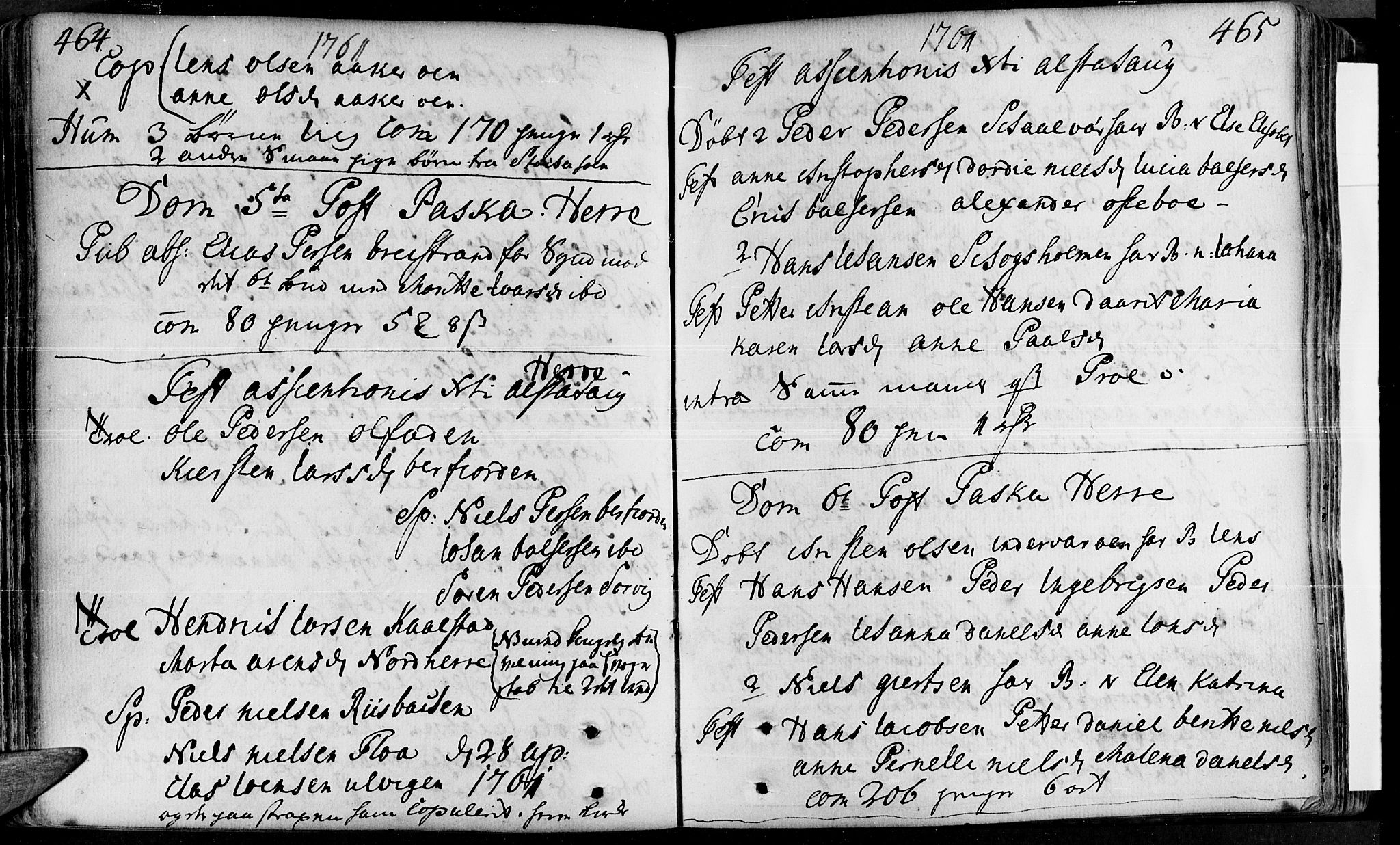 Ministerialprotokoller, klokkerbøker og fødselsregistre - Nordland, AV/SAT-A-1459/830/L0434: Parish register (official) no. 830A03, 1737-1767, p. 464-465