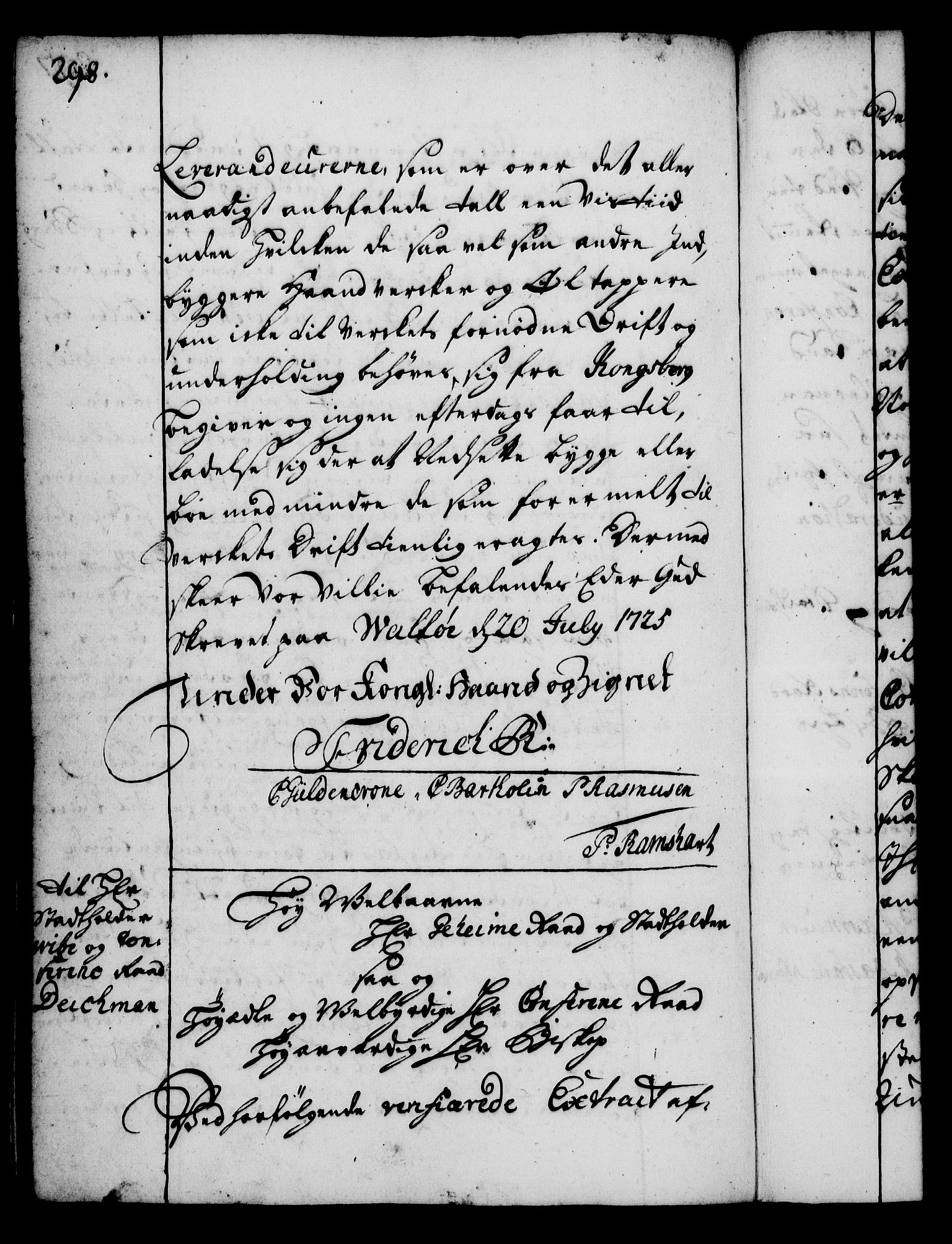 Rentekammeret, Kammerkanselliet, RA/EA-3111/G/Gg/Gga/L0002: Norsk ekspedisjonsprotokoll med register (merket RK 53.2), 1723-1727, p. 298