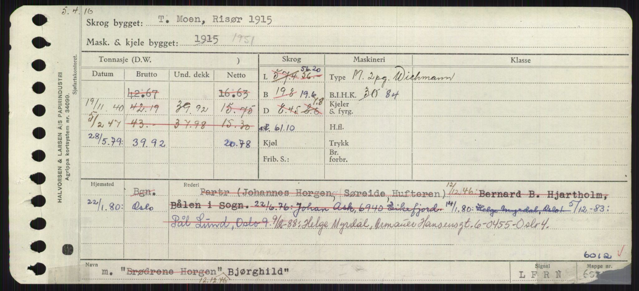 Sjøfartsdirektoratet med forløpere, Skipsmålingen, RA/S-1627/H/Ha/L0001/0002: Fartøy, A-Eig / Fartøy Bjør-Eig, p. 1