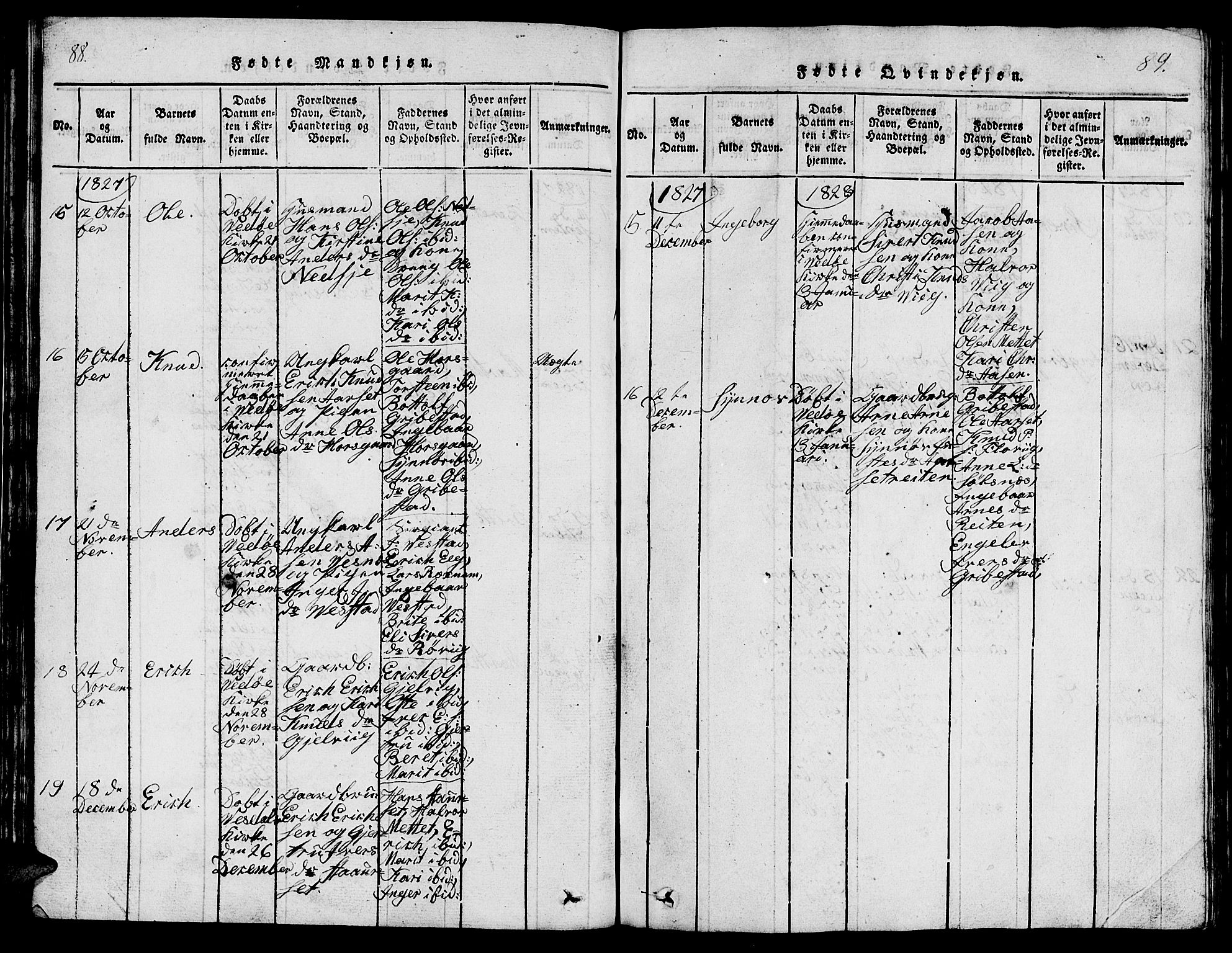 Ministerialprotokoller, klokkerbøker og fødselsregistre - Møre og Romsdal, AV/SAT-A-1454/547/L0610: Parish register (copy) no. 547C01, 1818-1839, p. 88-89