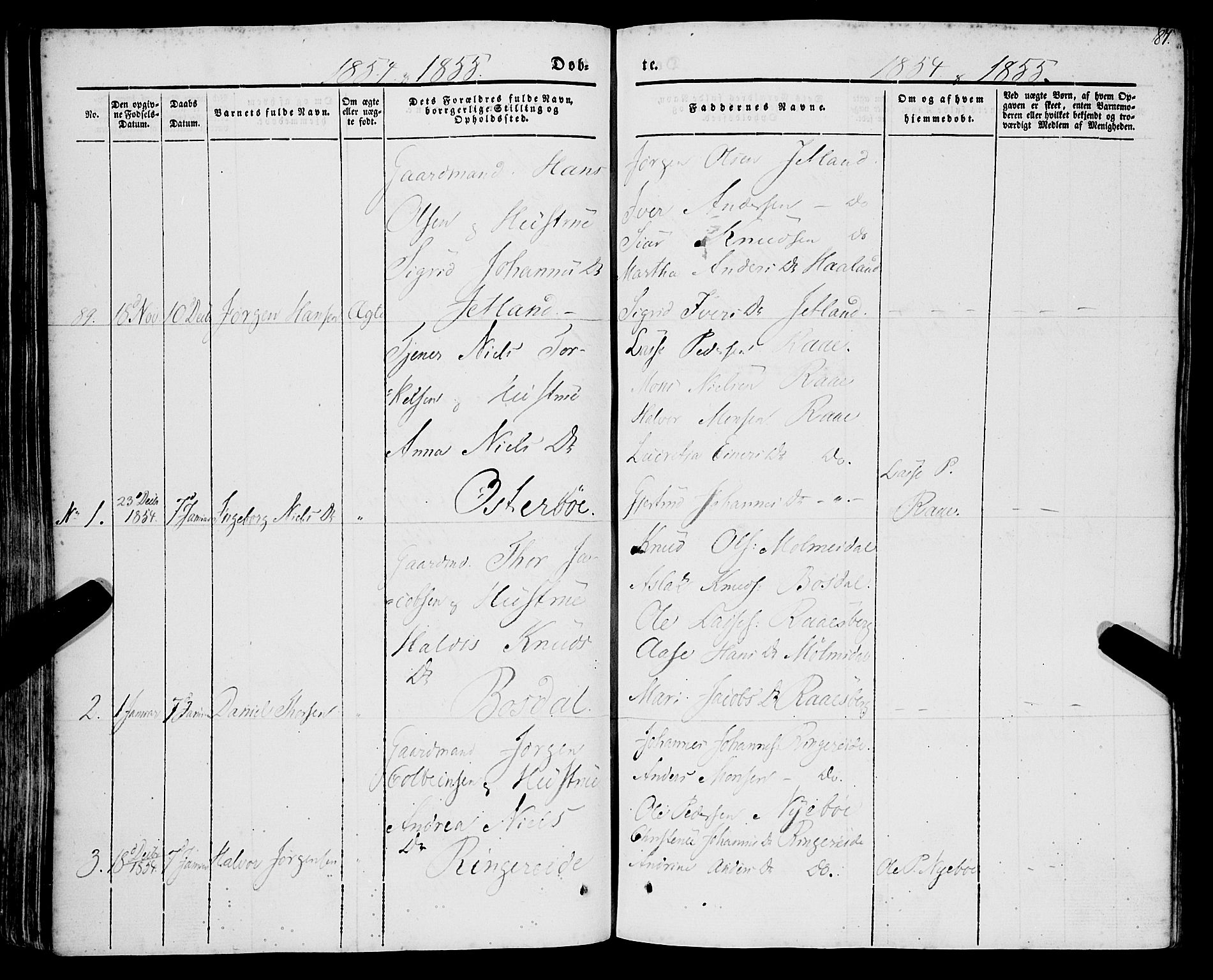Lavik sokneprestembete, SAB/A-80901: Parish register (official) no. A 3, 1843-1863, p. 87