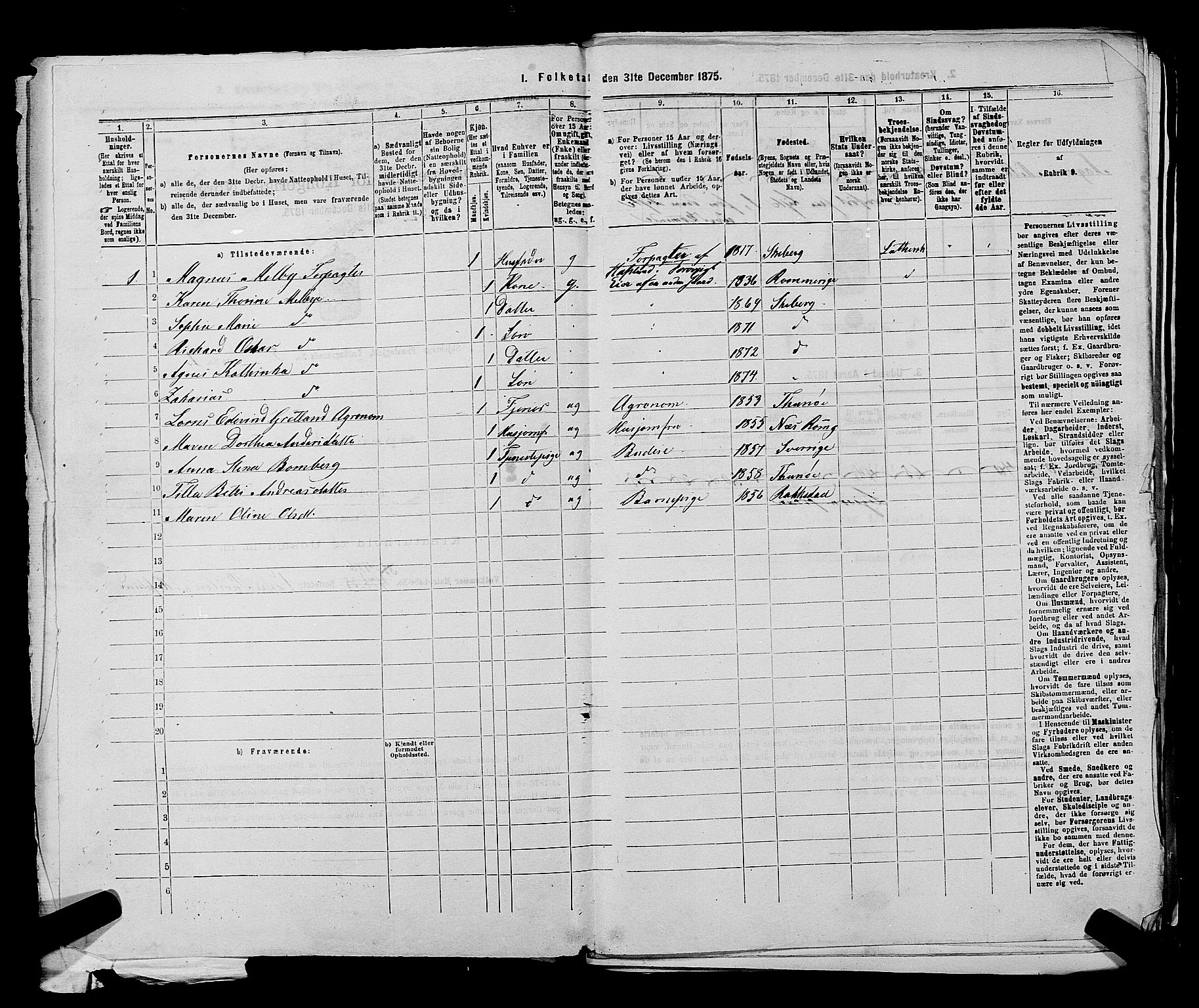 RA, 1875 census for 0115P Skjeberg, 1875, p. 1335