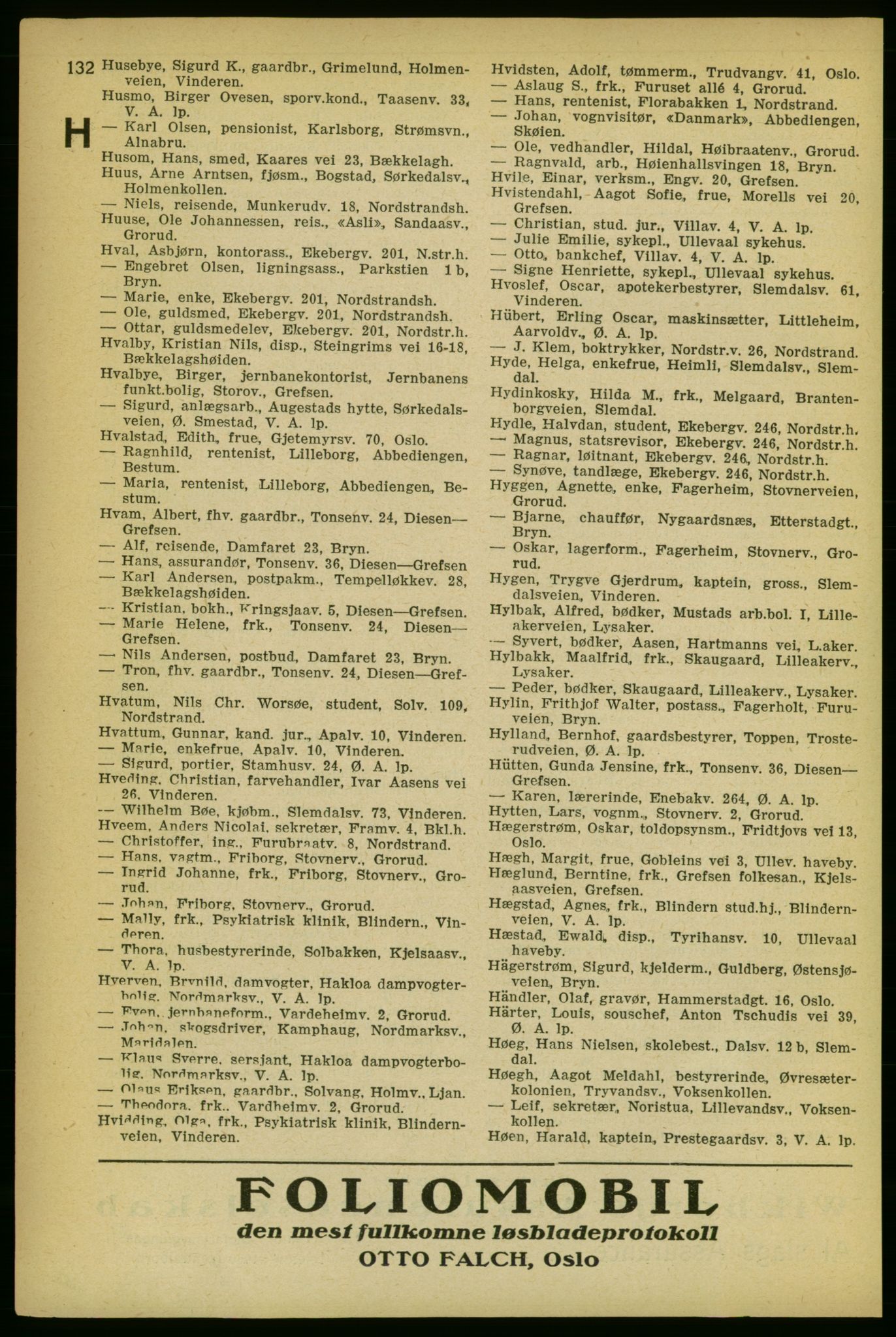 Aker adressebok/adressekalender, PUBL/001/A/004: Aker adressebok, 1929, p. 132