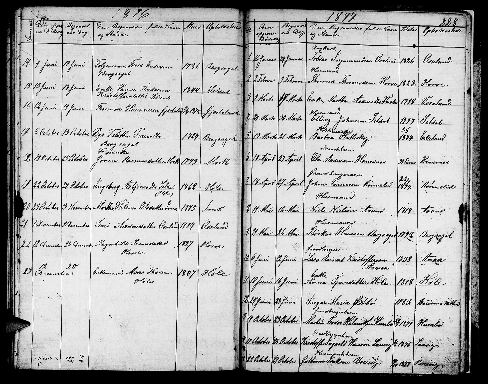 Høgsfjord sokneprestkontor, SAST/A-101624/H/Ha/Hab/L0001: Parish register (copy) no. B 1, 1855-1885, p. 228