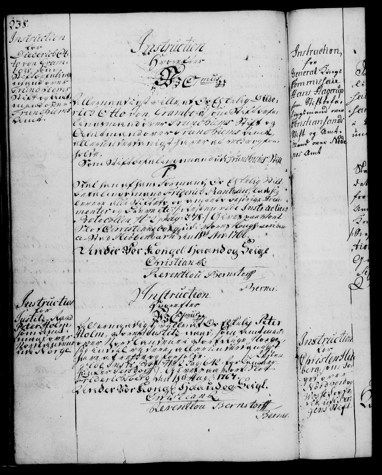 Rentekammeret, Kammerkanselliet, RA/EA-3111/G/Gg/Ggi/L0003: Norsk instruksjonsprotokoll med register (merket RK 53.36), 1751-1775, p. 238