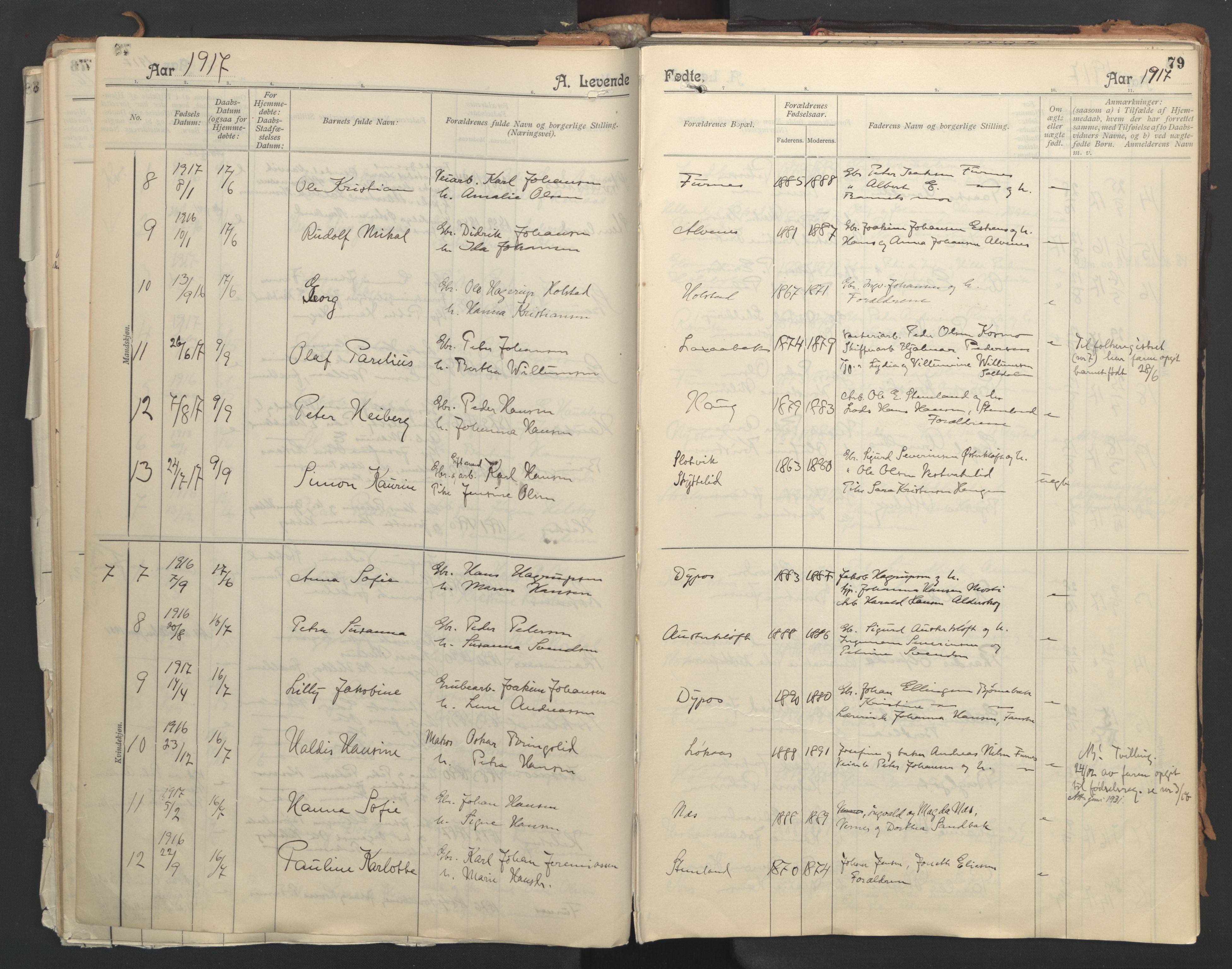 Ministerialprotokoller, klokkerbøker og fødselsregistre - Nordland, AV/SAT-A-1459/851/L0724: Parish register (official) no. 851A01, 1901-1922, p. 79