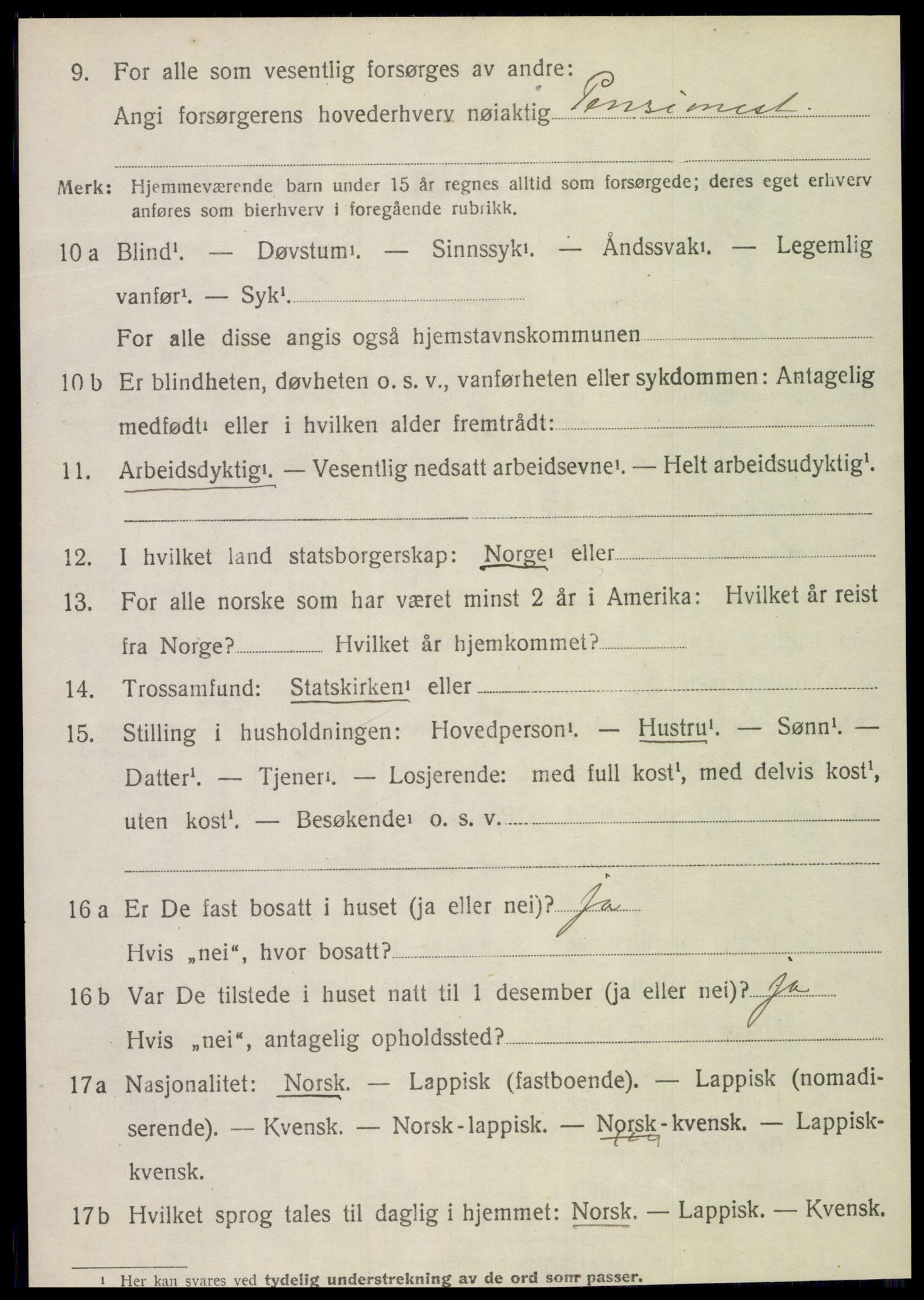 SAT, 1920 census for Foldereid, 1920, p. 1515