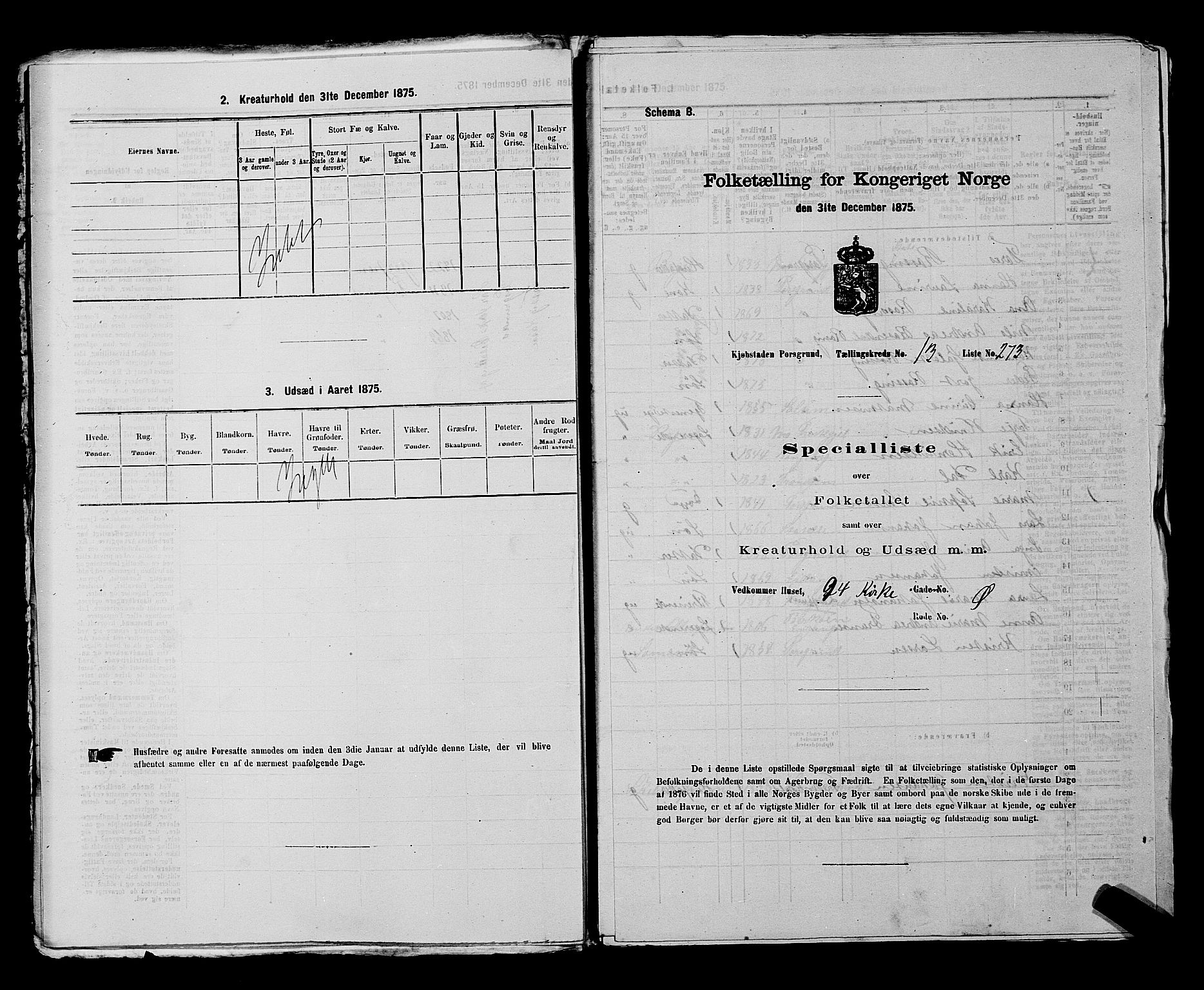 SAKO, 1875 census for 0805P Porsgrunn, 1875, p. 626