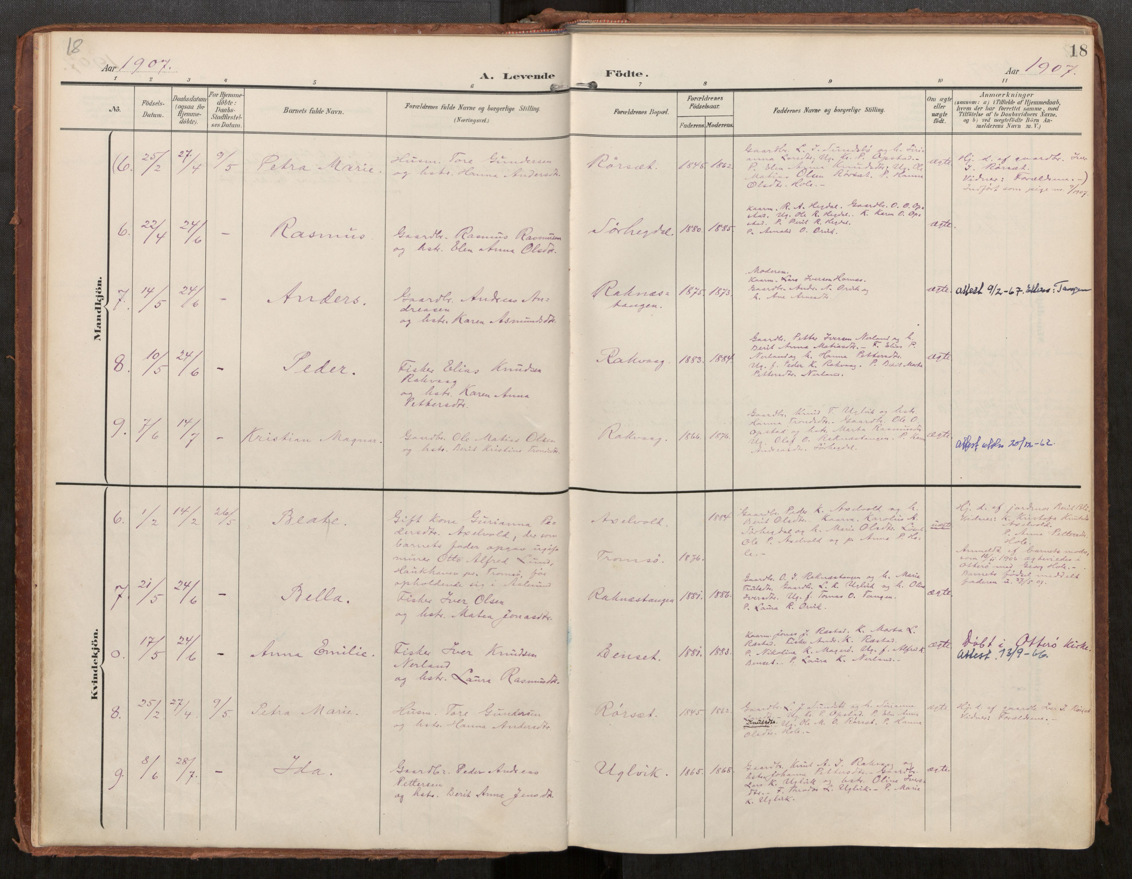 Ministerialprotokoller, klokkerbøker og fødselsregistre - Møre og Romsdal, AV/SAT-A-1454/563/L0740: Parish register (official) no. 563A02, 1903-1923, p. 18