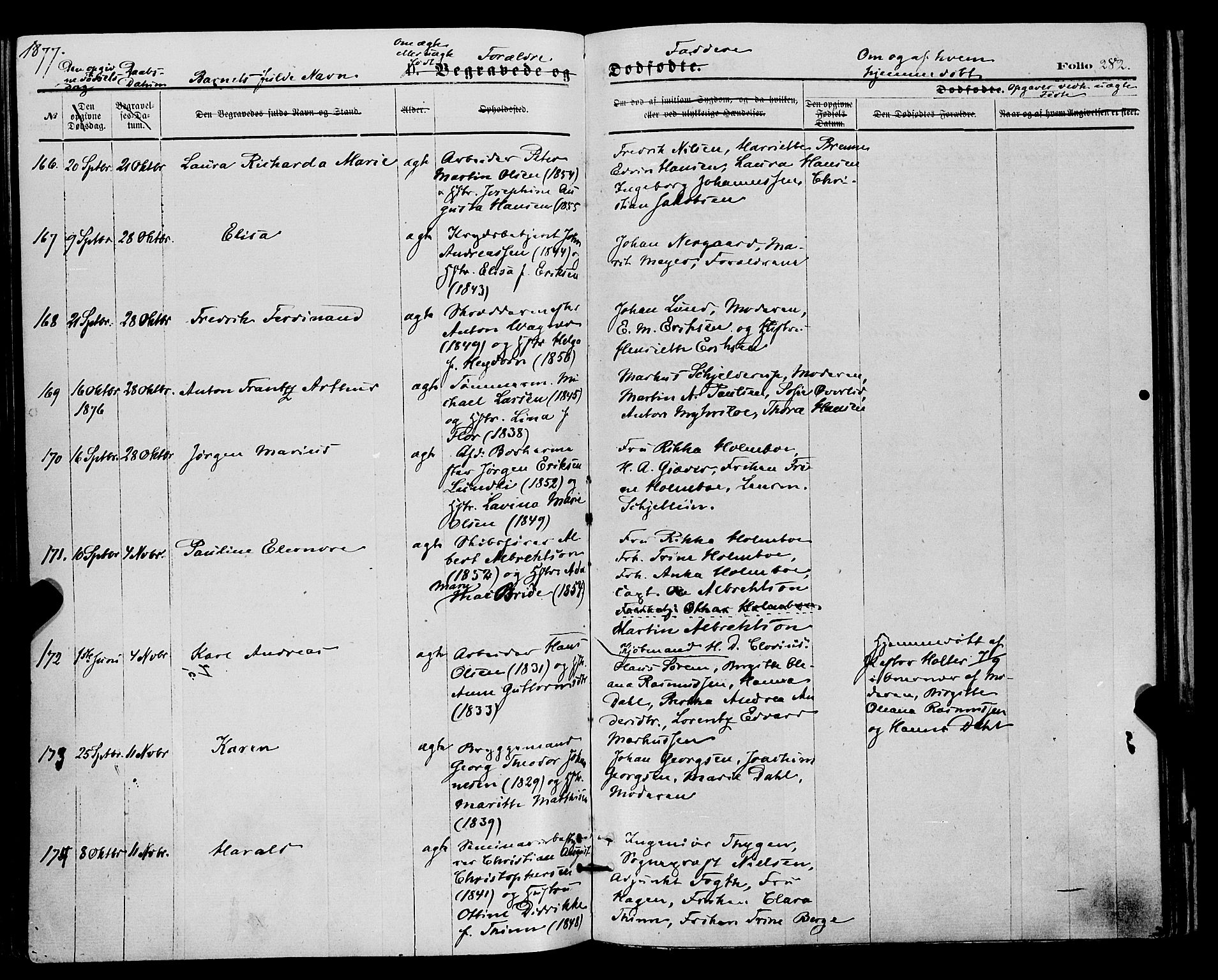 Tromsø sokneprestkontor/stiftsprosti/domprosti, SATØ/S-1343/G/Ga/L0013kirke: Parish register (official) no. 13, 1872-1877, p. 282