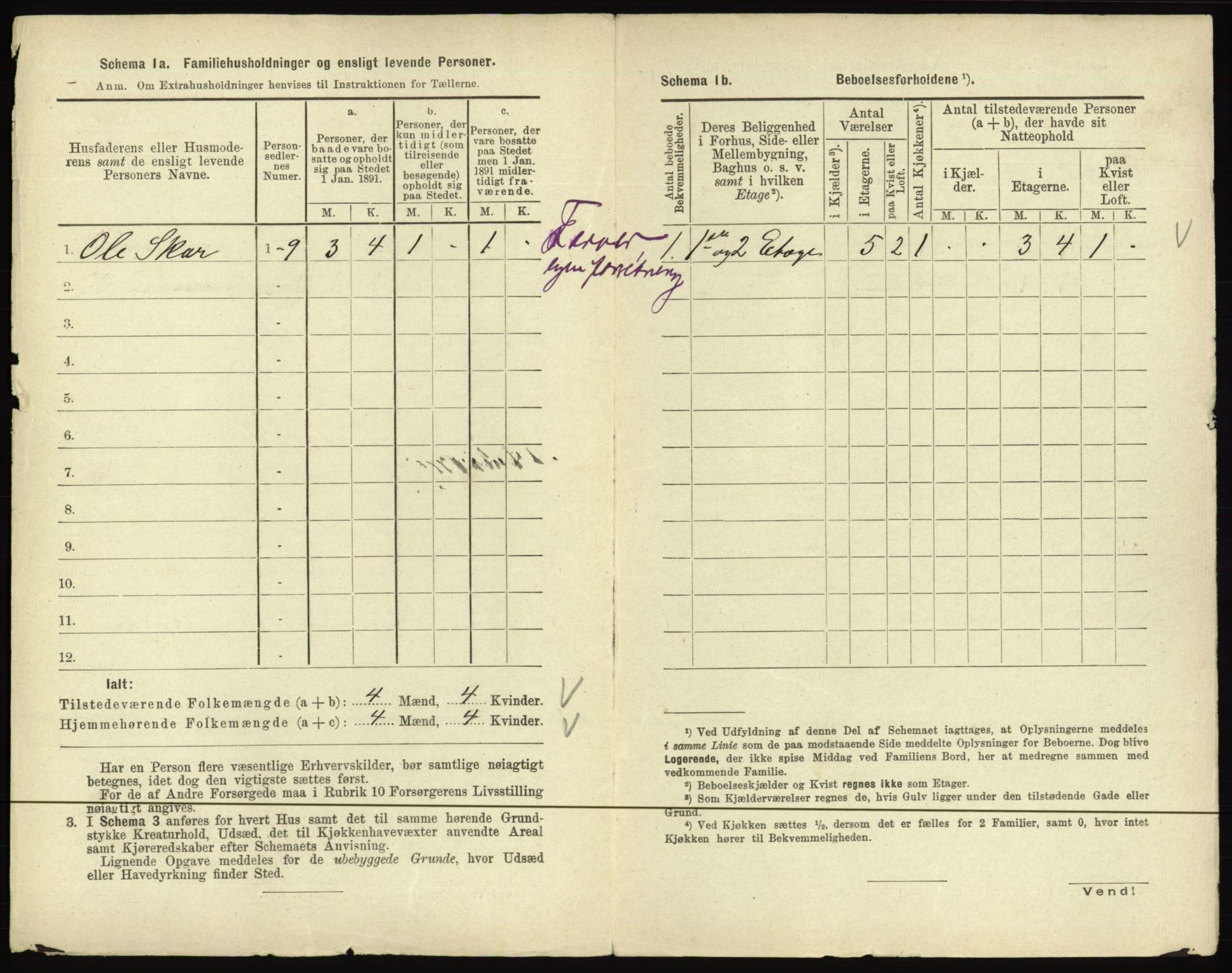 RA, 1891 census for 0501 Lillehammer, 1891, p. 212