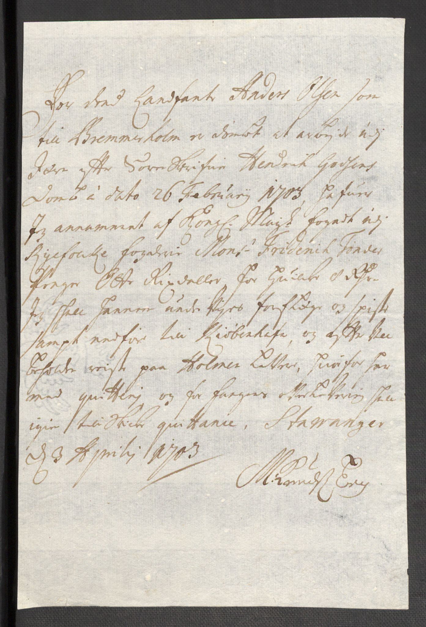 Rentekammeret inntil 1814, Reviderte regnskaper, Fogderegnskap, AV/RA-EA-4092/R47/L2860: Fogderegnskap Ryfylke, 1703-1705, p. 112