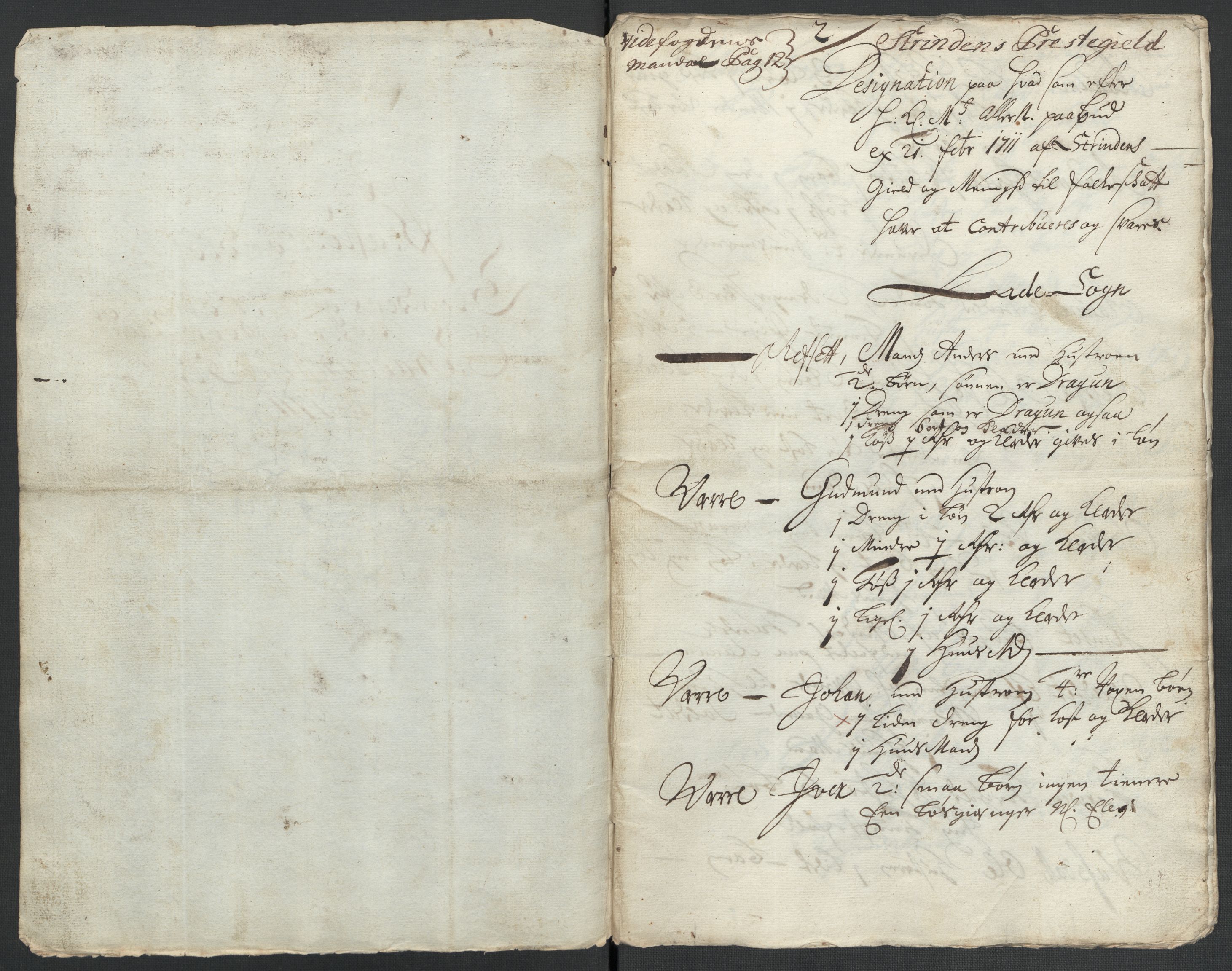 Rentekammeret inntil 1814, Reviderte regnskaper, Fogderegnskap, RA/EA-4092/R61/L4112: Fogderegnskap Strinda og Selbu, 1711, p. 322
