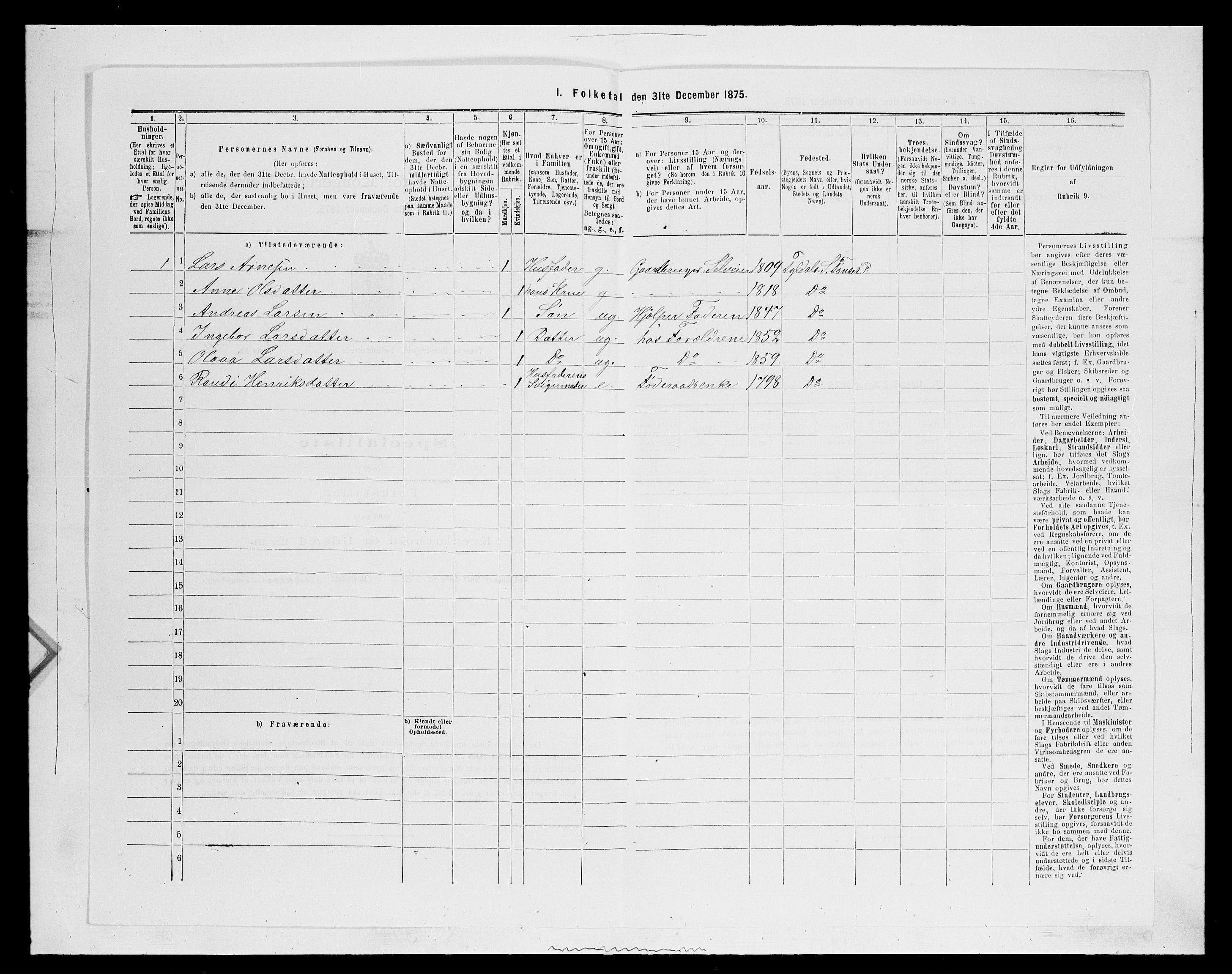 SAH, 1875 census for 0437P Tynset, 1875, p. 362
