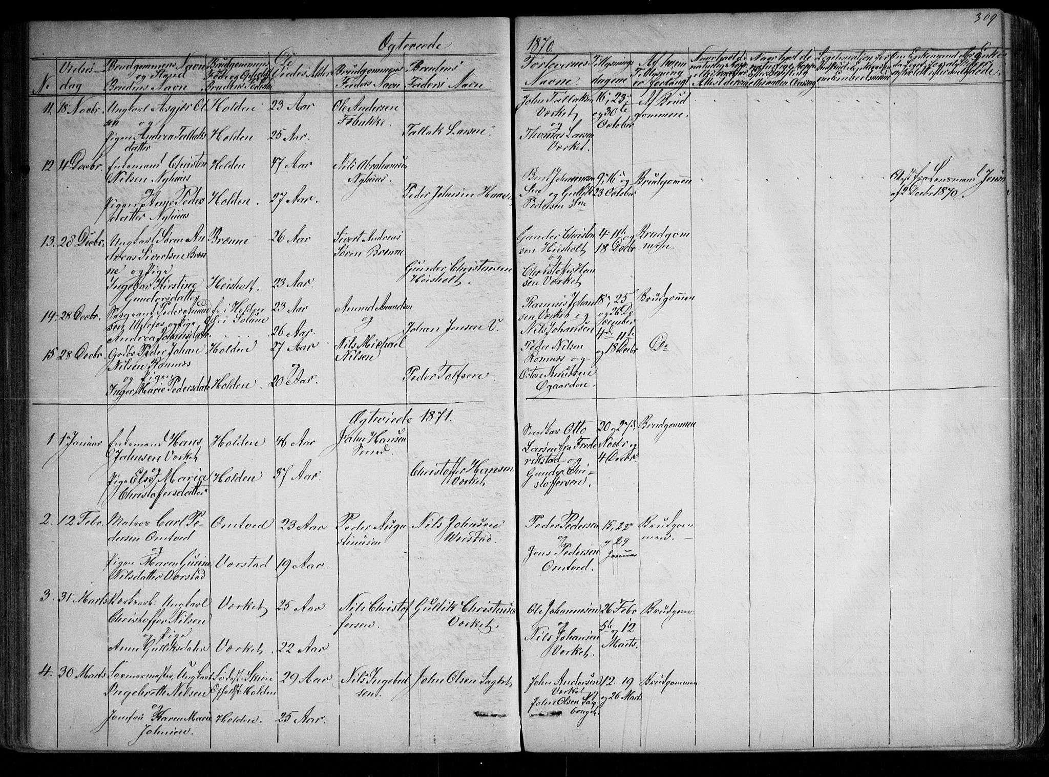 Holla kirkebøker, SAKO/A-272/G/Ga/L0004: Parish register (copy) no. I 4, 1867-1890, p. 309