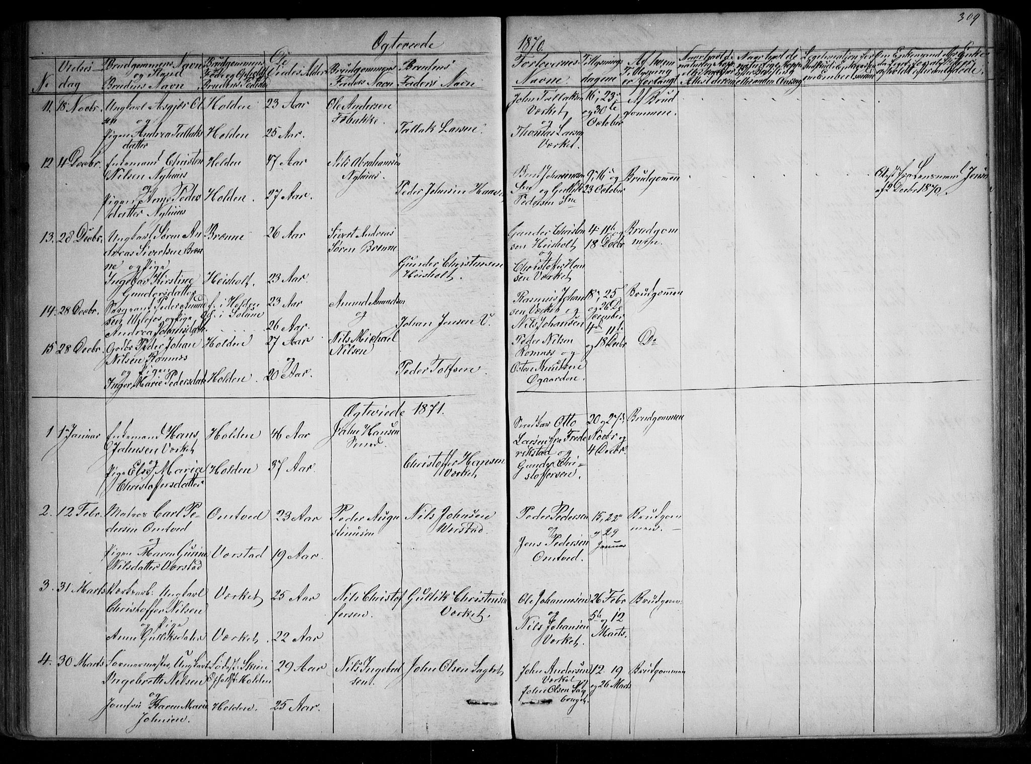 Holla kirkebøker, AV/SAKO-A-272/G/Ga/L0004: Parish register (copy) no. I 4, 1867-1890, p. 309