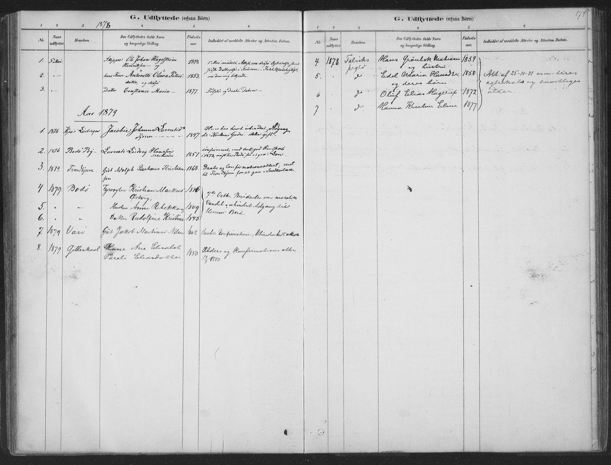 Ministerialprotokoller, klokkerbøker og fødselsregistre - Nordland, SAT/A-1459/843/L0627: Parish register (official) no. 843A02, 1878-1908, p. 174