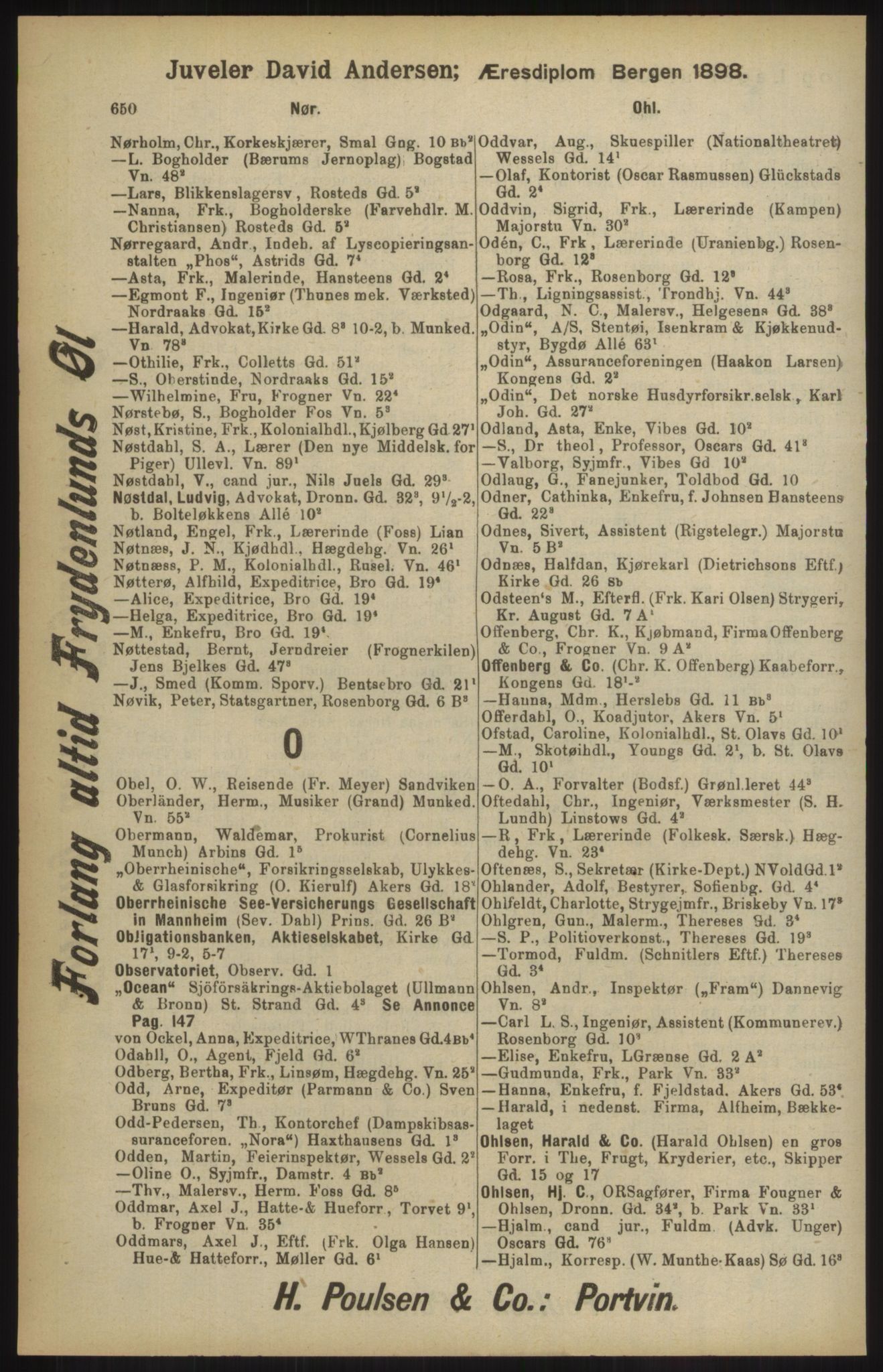 Kristiania/Oslo adressebok, PUBL/-, 1904, p. 650