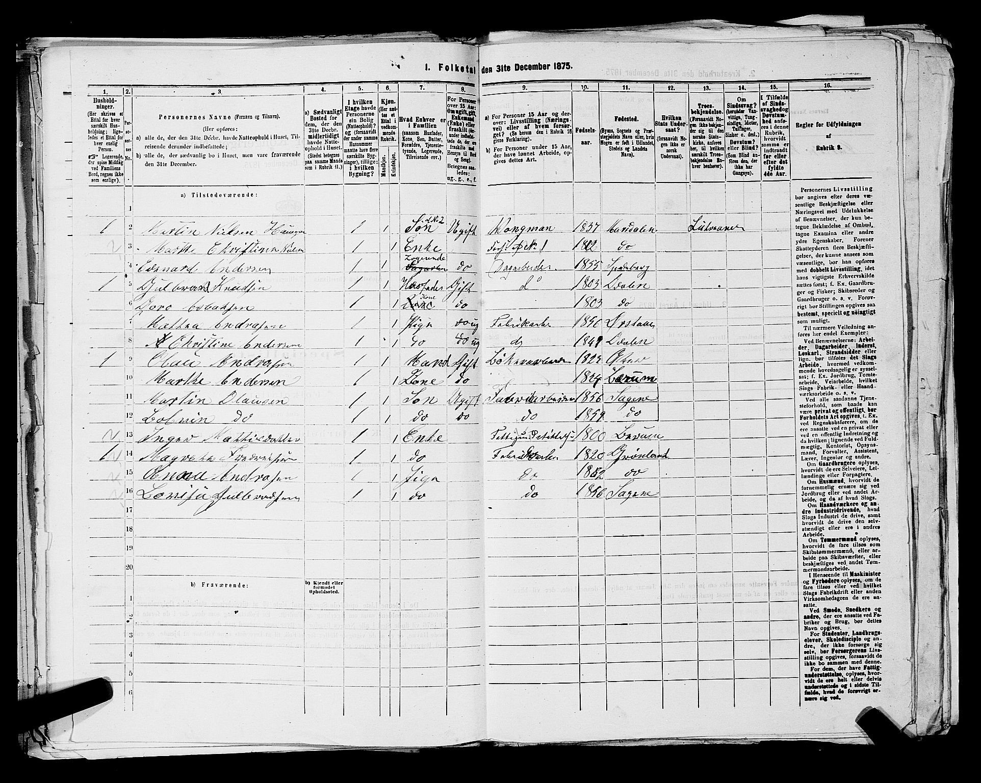 RA, 1875 census for 0301 Kristiania, 1875, p. 6385