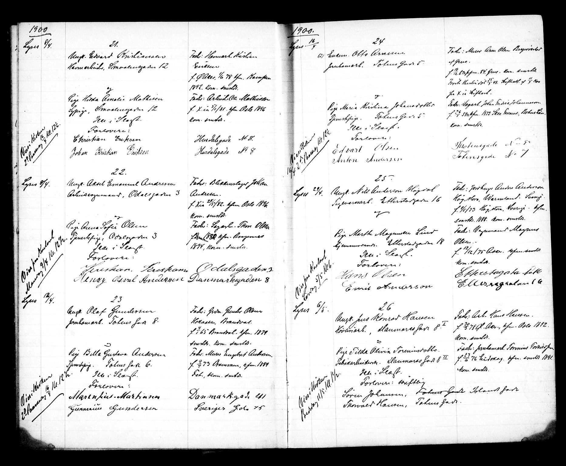 Vålerengen prestekontor Kirkebøker, AV/SAO-A-10878/H/Ha/L0001: Banns register no. 1, 1899-1910