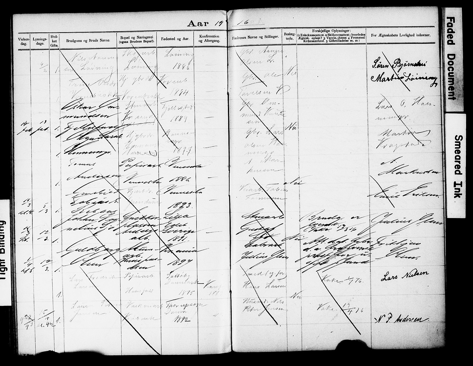 Vennesla sokneprestkontor, AV/SAK-1111-0045/J/L0032/0004: Banns register no. II 5 2, 1892-1917, p. 85