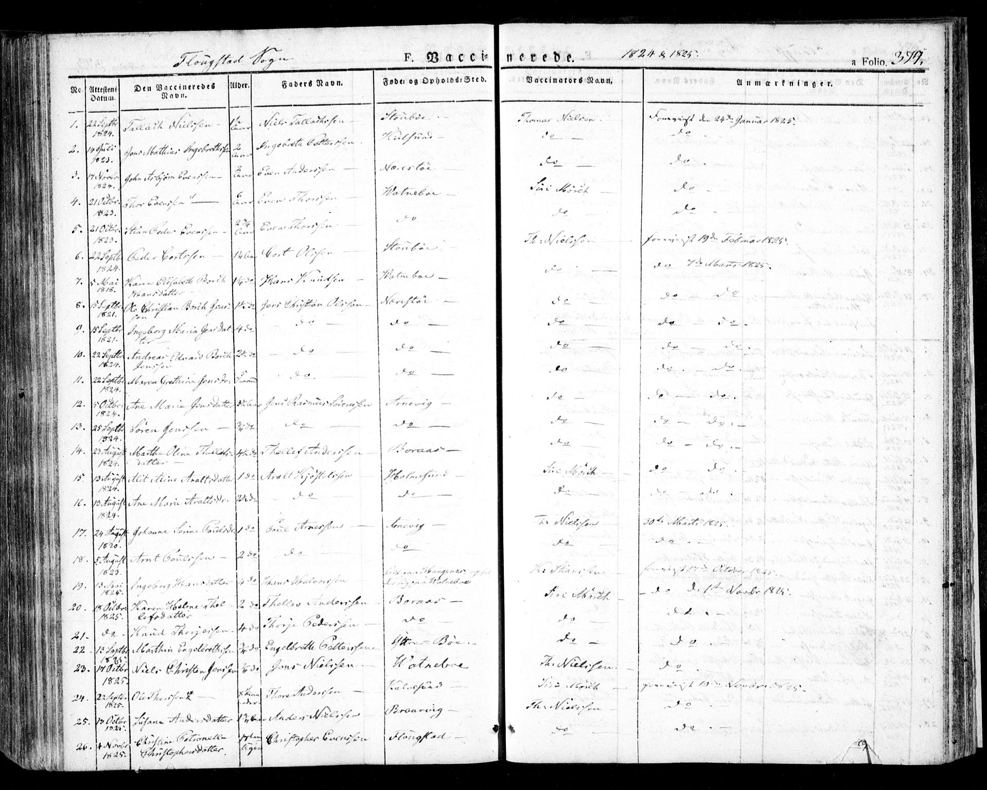 Dypvåg sokneprestkontor, AV/SAK-1111-0007/F/Fa/Faa/L0004: Parish register (official) no. A 4, 1824-1840, p. 374