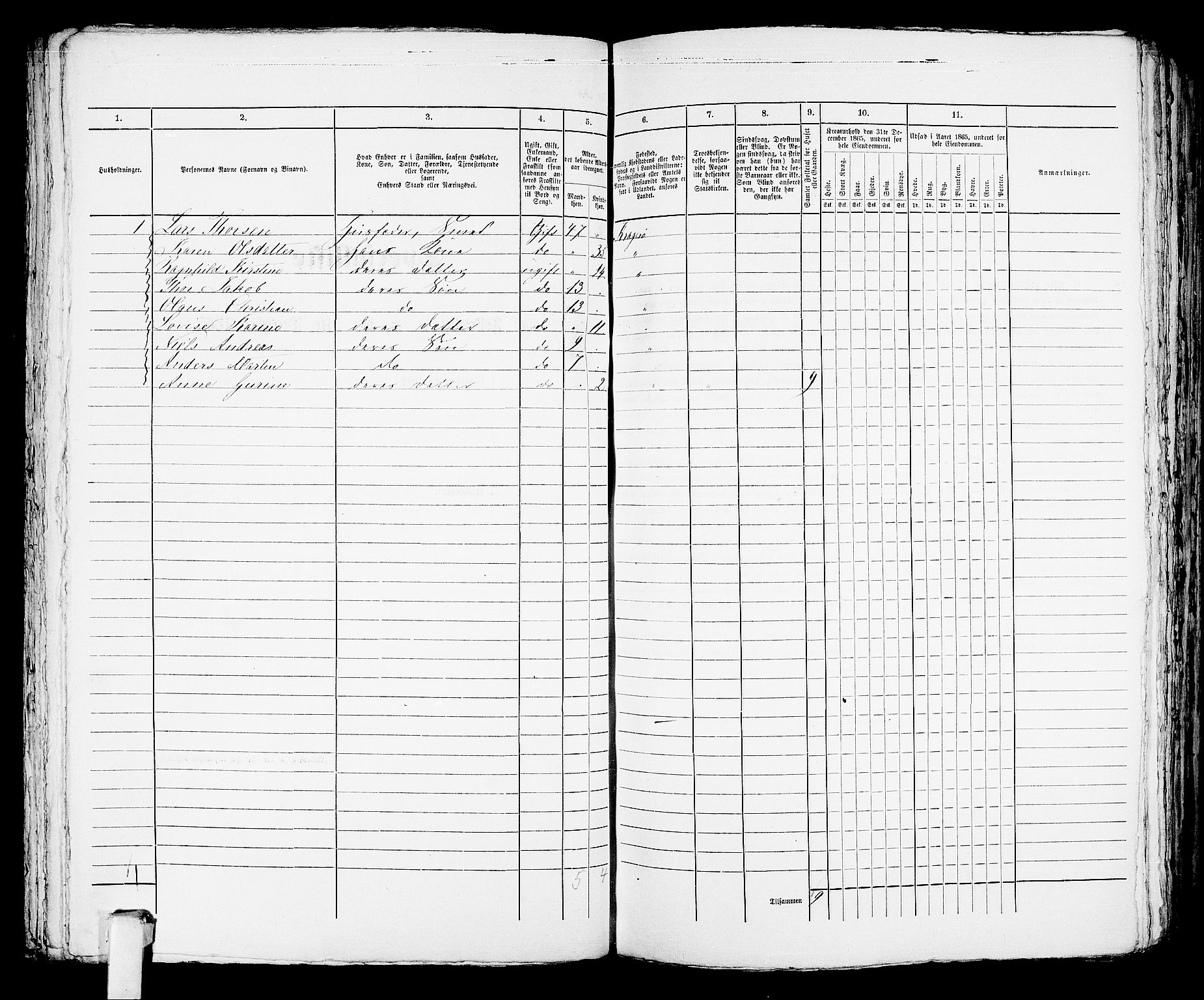 RA, 1865 census for Kragerø/Kragerø, 1865, p. 783