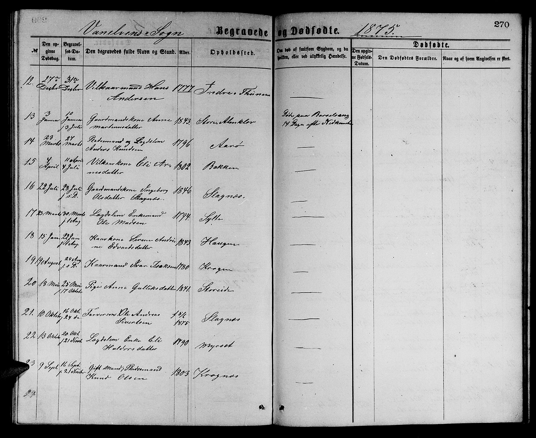 Ministerialprotokoller, klokkerbøker og fødselsregistre - Møre og Romsdal, SAT/A-1454/501/L0016: Parish register (copy) no. 501C02, 1868-1884, p. 270