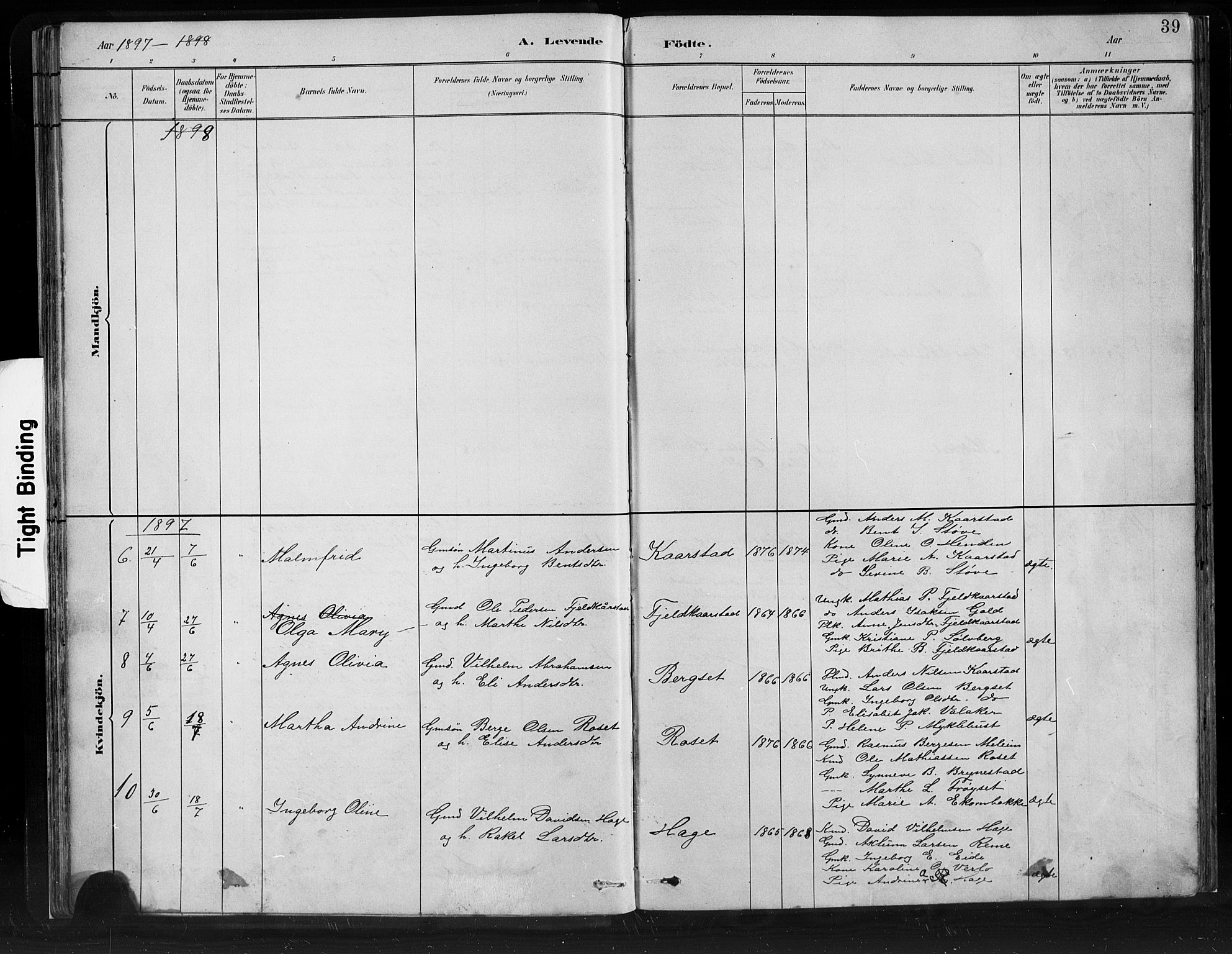 Innvik sokneprestembete, SAB/A-80501: Parish register (copy) no. C 3, 1883-1911, p. 39