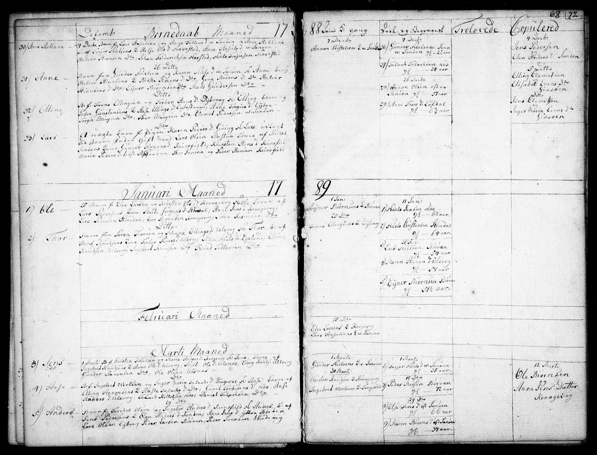 Dypvåg sokneprestkontor, SAK/1111-0007/F/Fb/Fba/L0007: Parish register (copy) no. B 7, 1762-1810, p. 68