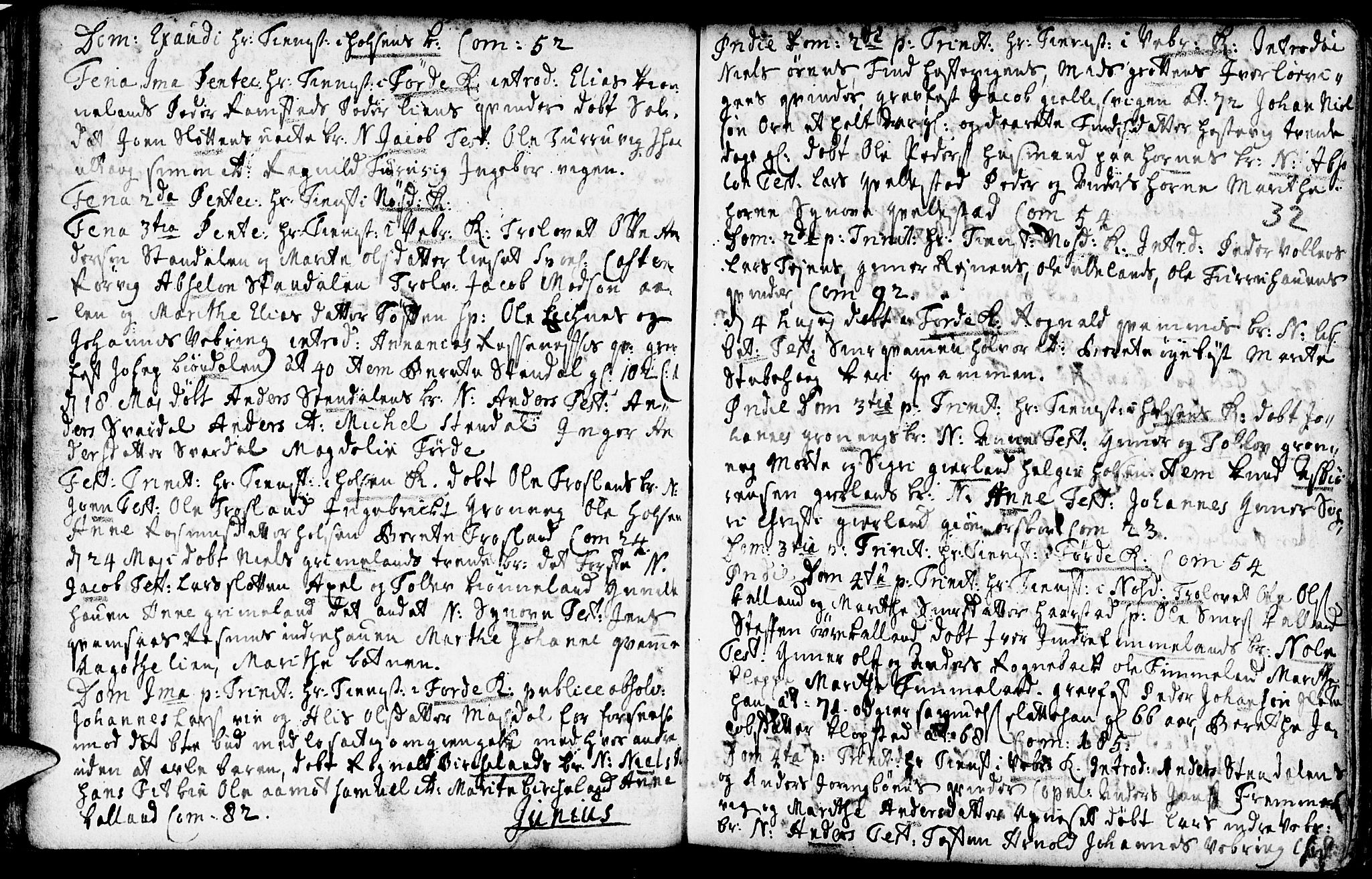 Førde sokneprestembete, AV/SAB-A-79901/H/Haa/Haaa/L0002: Parish register (official) no. A 2, 1728-1748, p. 32