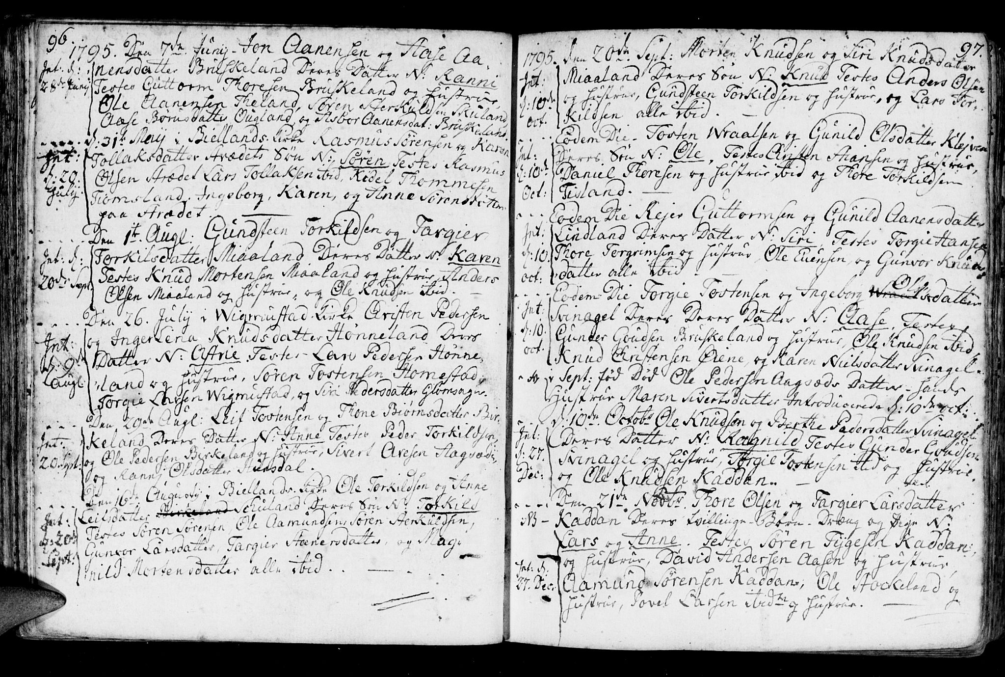 Holum sokneprestkontor, SAK/1111-0022/F/Fa/Fab/L0004: Parish register (official) no. A 4, 1774-1847, p. 96-97