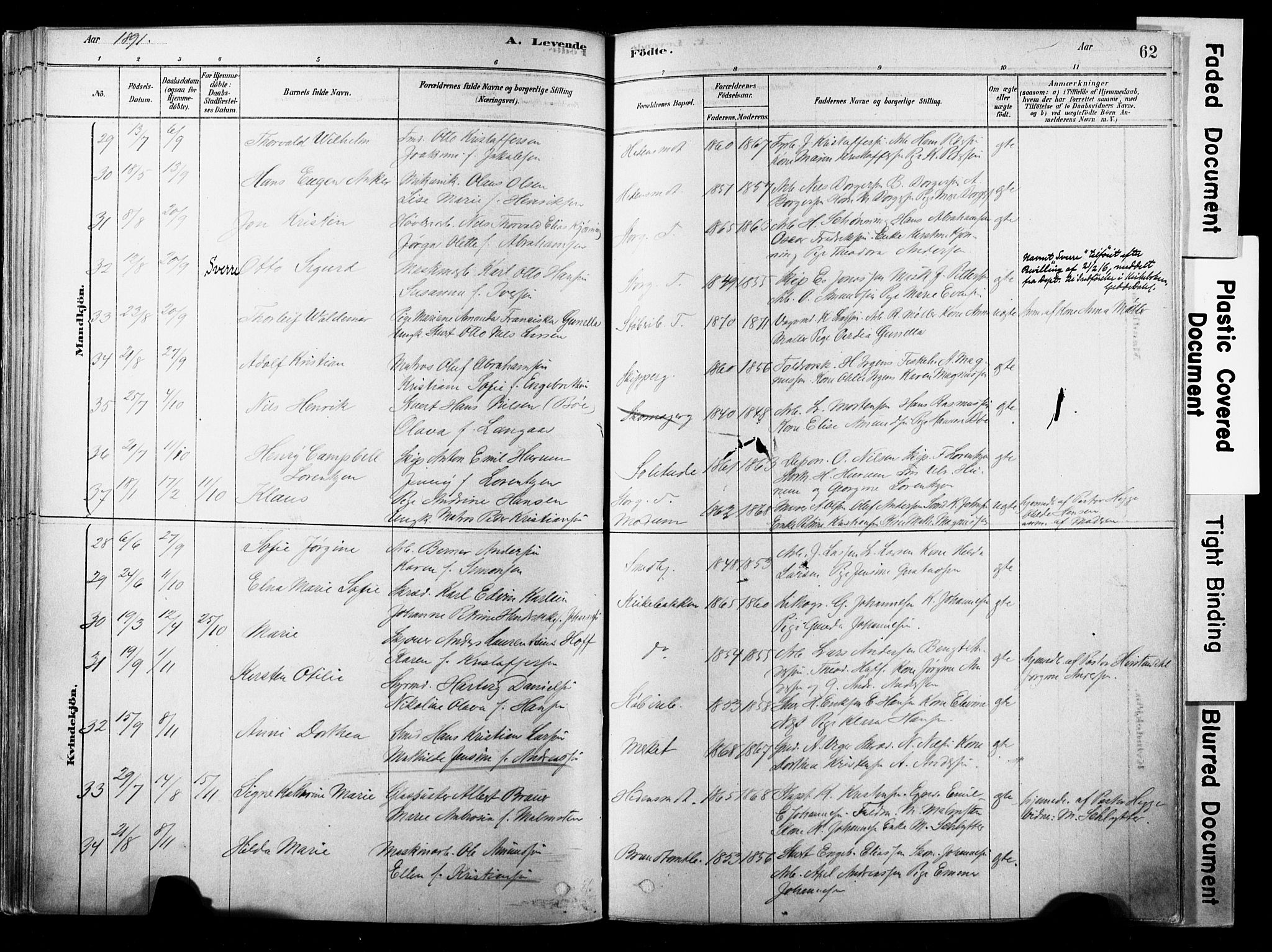 Strømsø kirkebøker, AV/SAKO-A-246/F/Fb/L0006: Parish register (official) no. II 6, 1879-1910, p. 62