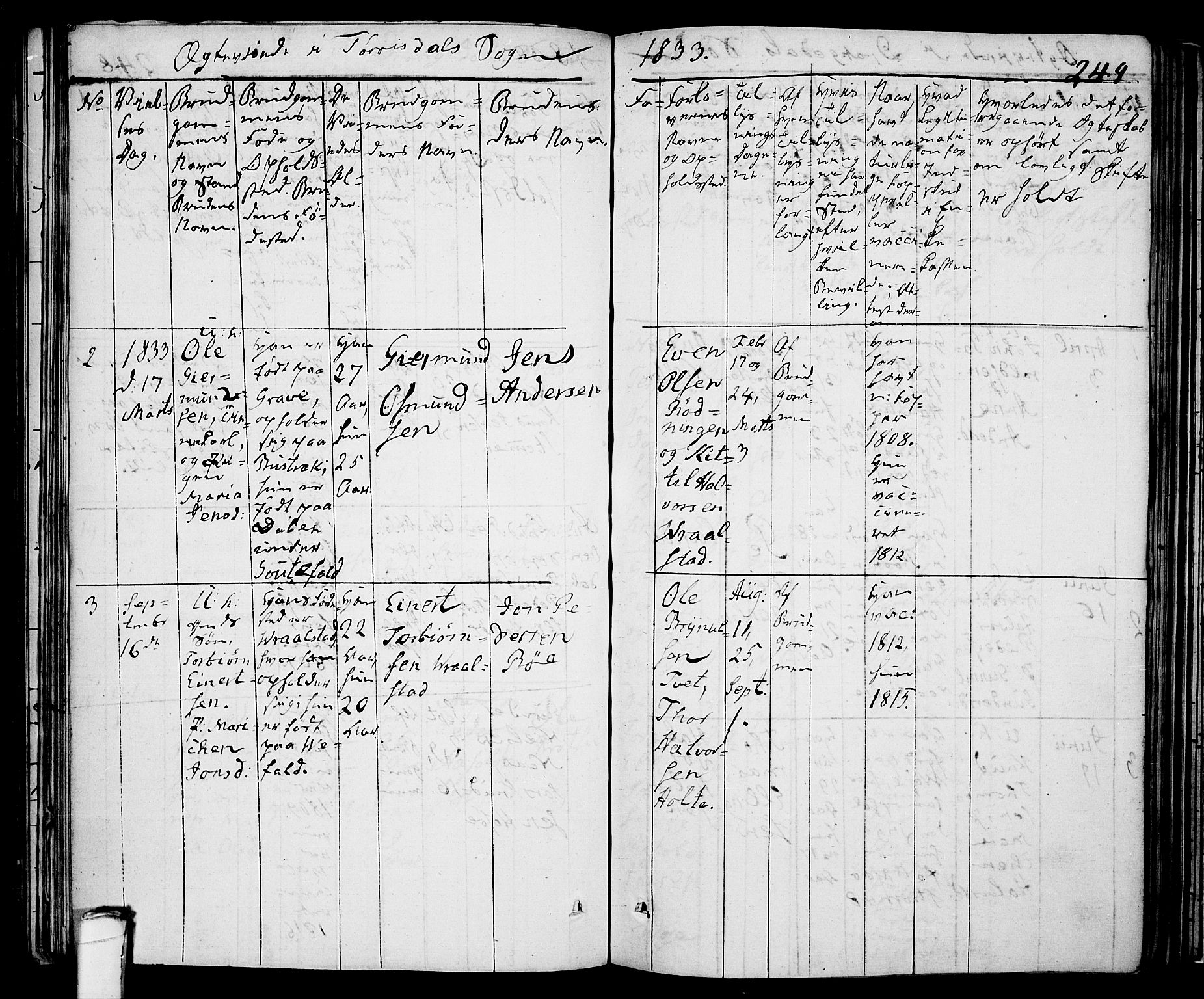 Drangedal kirkebøker, AV/SAKO-A-258/F/Fa/L0006: Parish register (official) no. 6, 1831-1837, p. 249