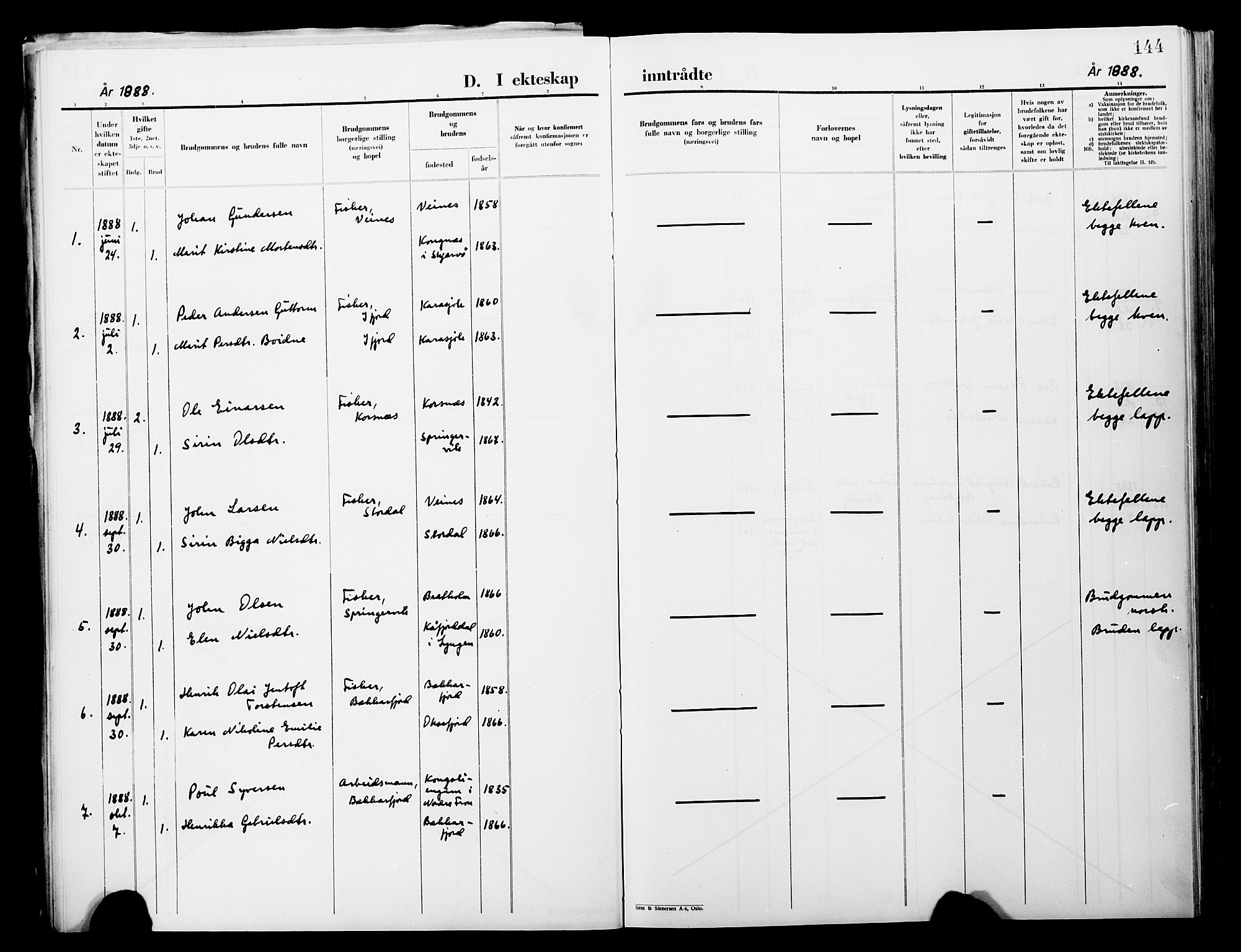 Lebesby sokneprestkontor, AV/SATØ-S-1353/H/Ha/L0004kirke: Parish register (official) no. 4, 1870-1902, p. 144