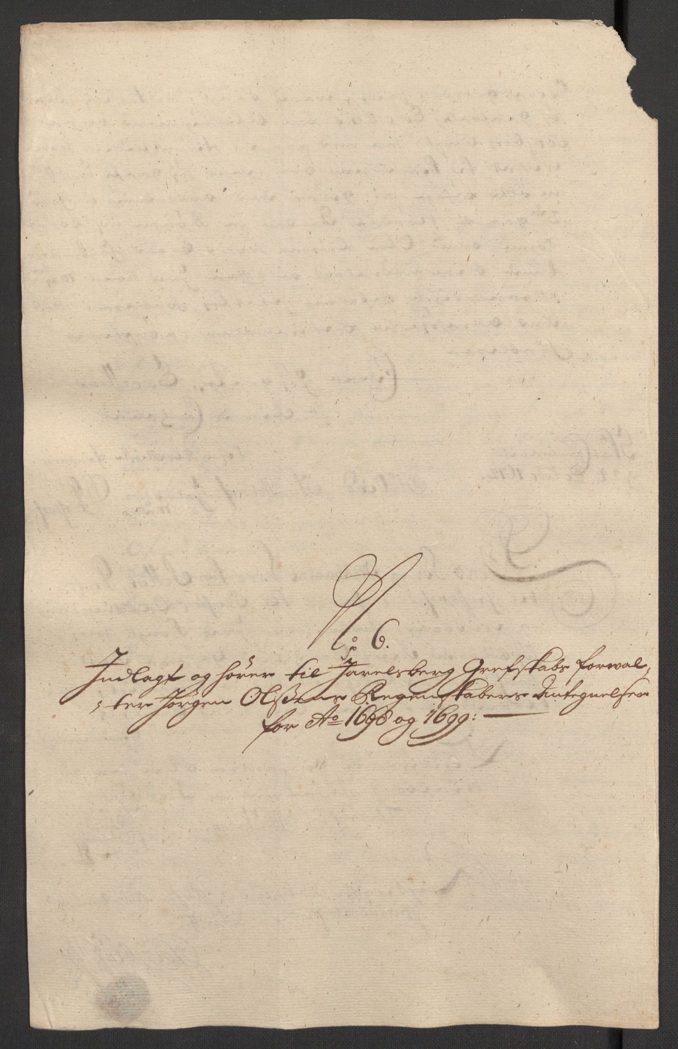 Rentekammeret inntil 1814, Reviderte regnskaper, Fogderegnskap, RA/EA-4092/R32/L1868: Fogderegnskap Jarlsberg grevskap, 1697-1699, p. 581