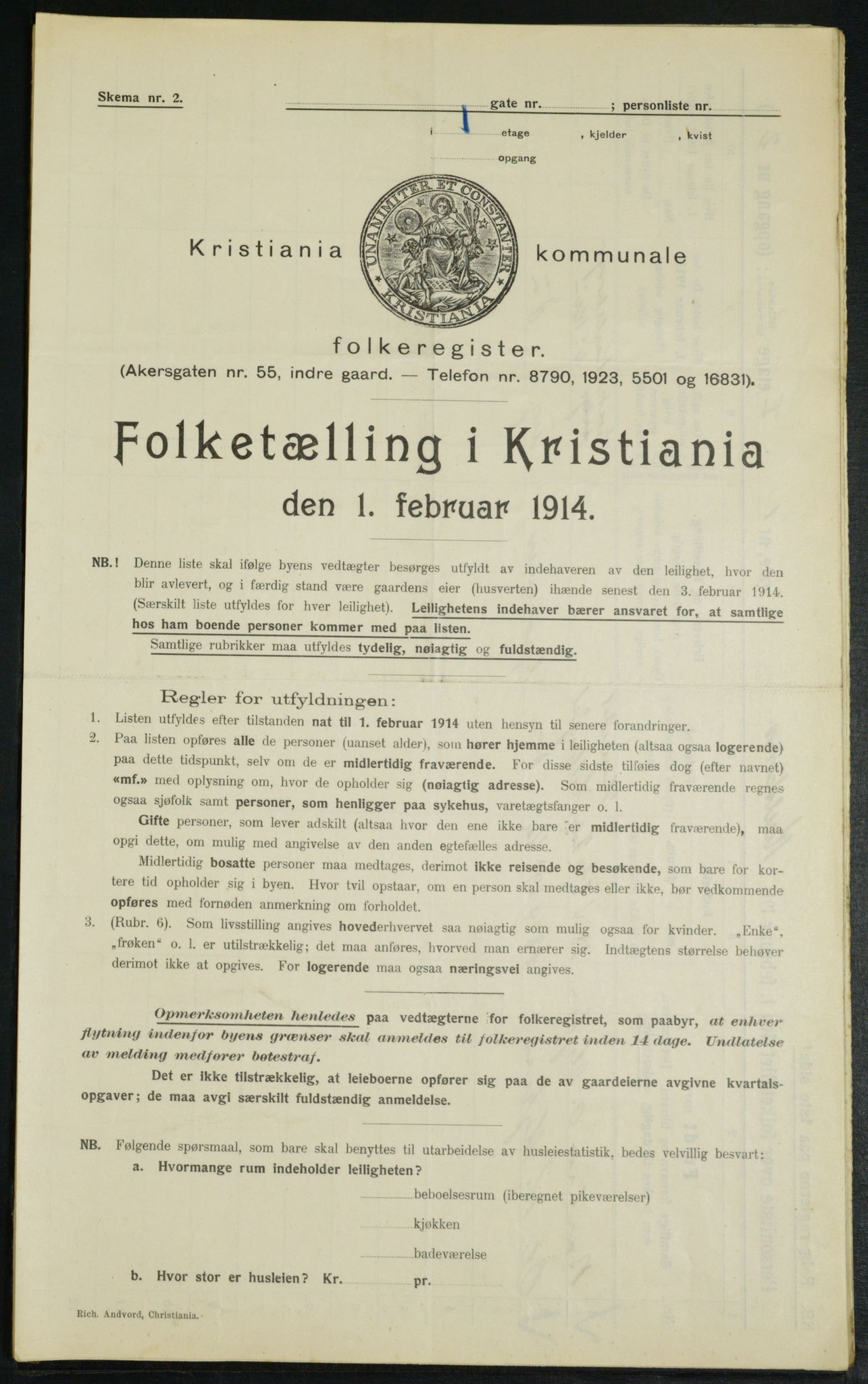 OBA, Municipal Census 1914 for Kristiania, 1914, p. 48887