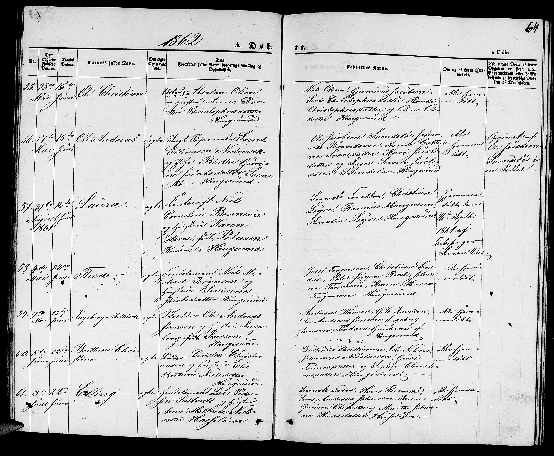 Torvastad sokneprestkontor, AV/SAST-A -101857/H/Ha/Hab/L0006: Parish register (copy) no. B 6, 1858-1867, p. 64