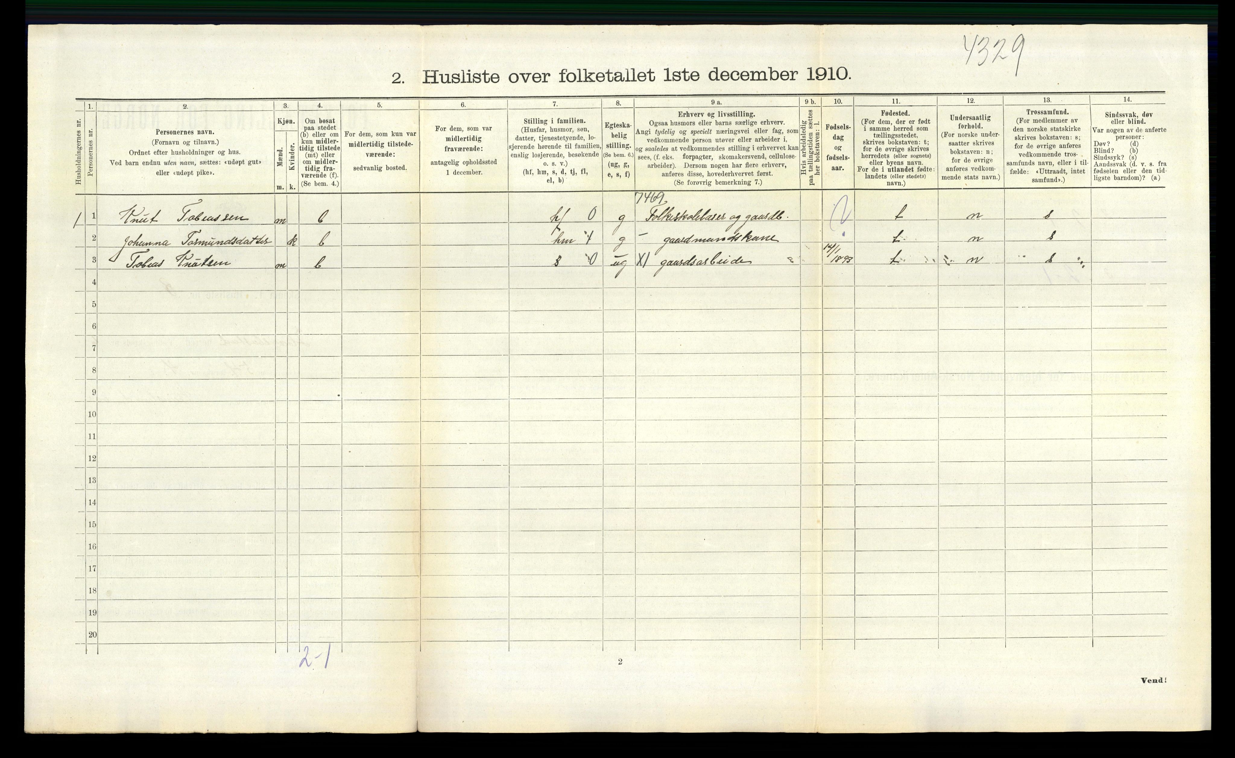 RA, 1910 census for Hægebostad, 1910, p. 476