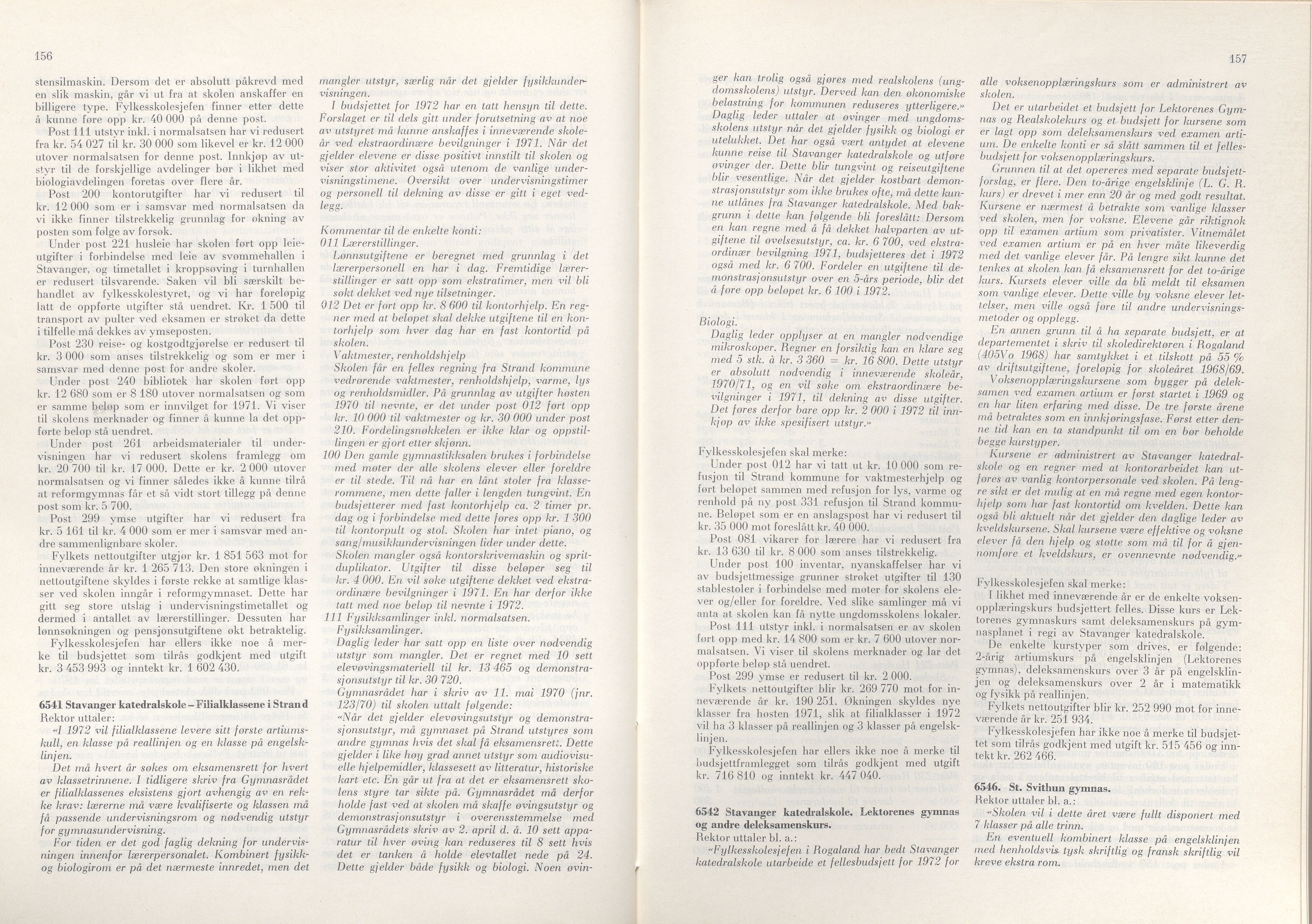 Rogaland fylkeskommune - Fylkesrådmannen , IKAR/A-900/A/Aa/Aaa/L0091: Møtebok , 1971, p. 156-157