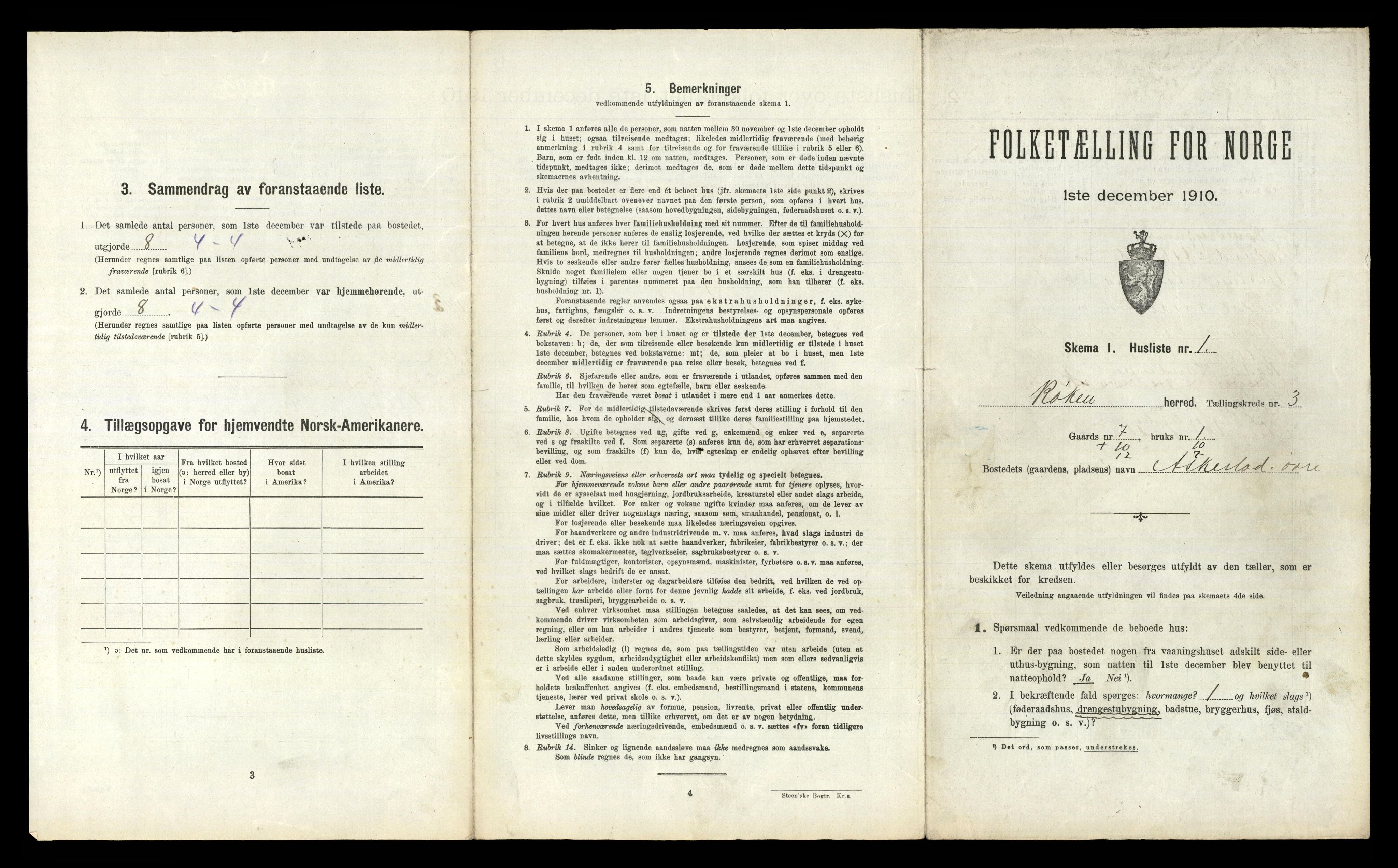 RA, 1910 census for Røyken, 1910, p. 357