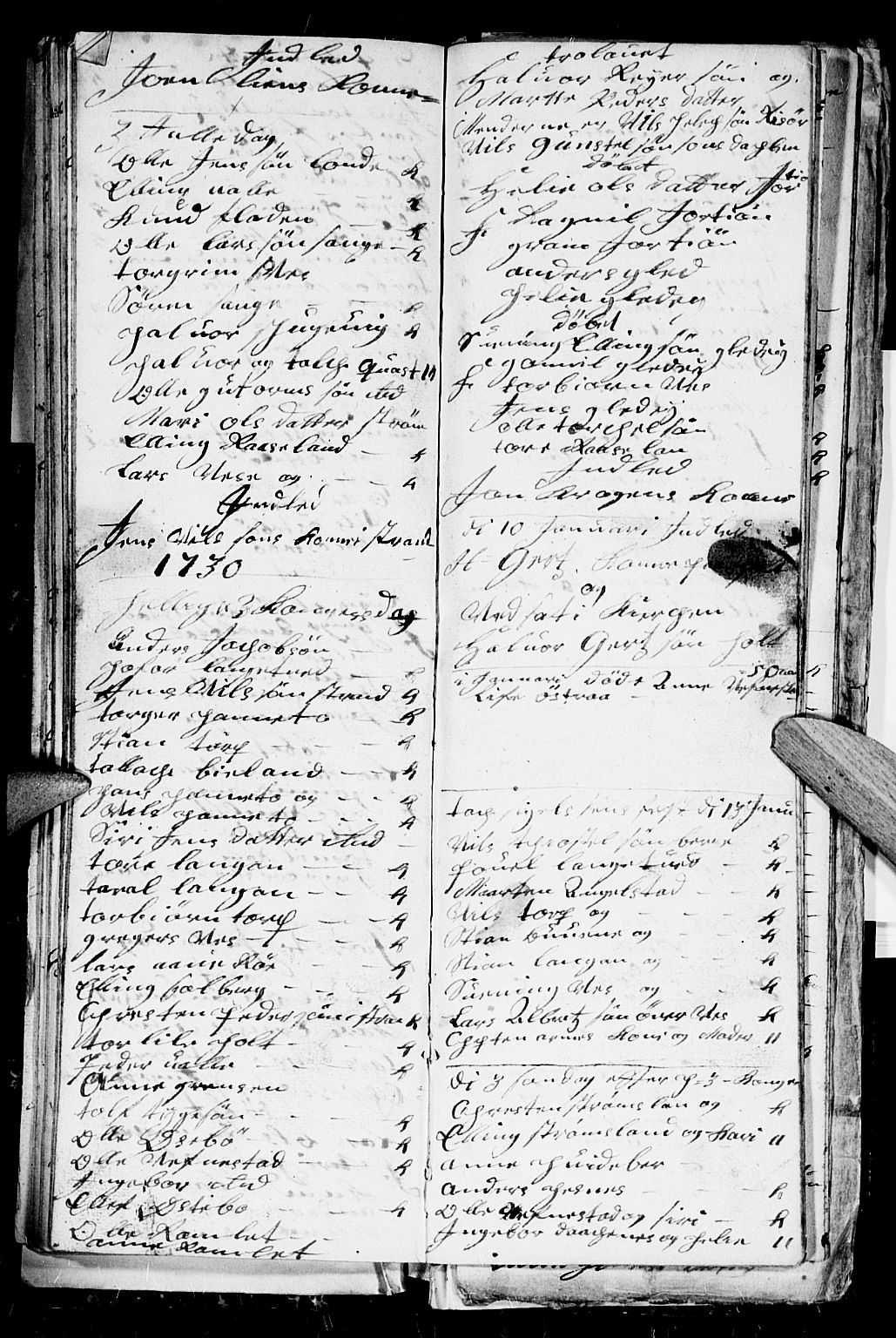 Holt sokneprestkontor, SAK/1111-0021/F/Fb/L0003: Parish register (copy) no. B 3, 1728-1730, p. 34