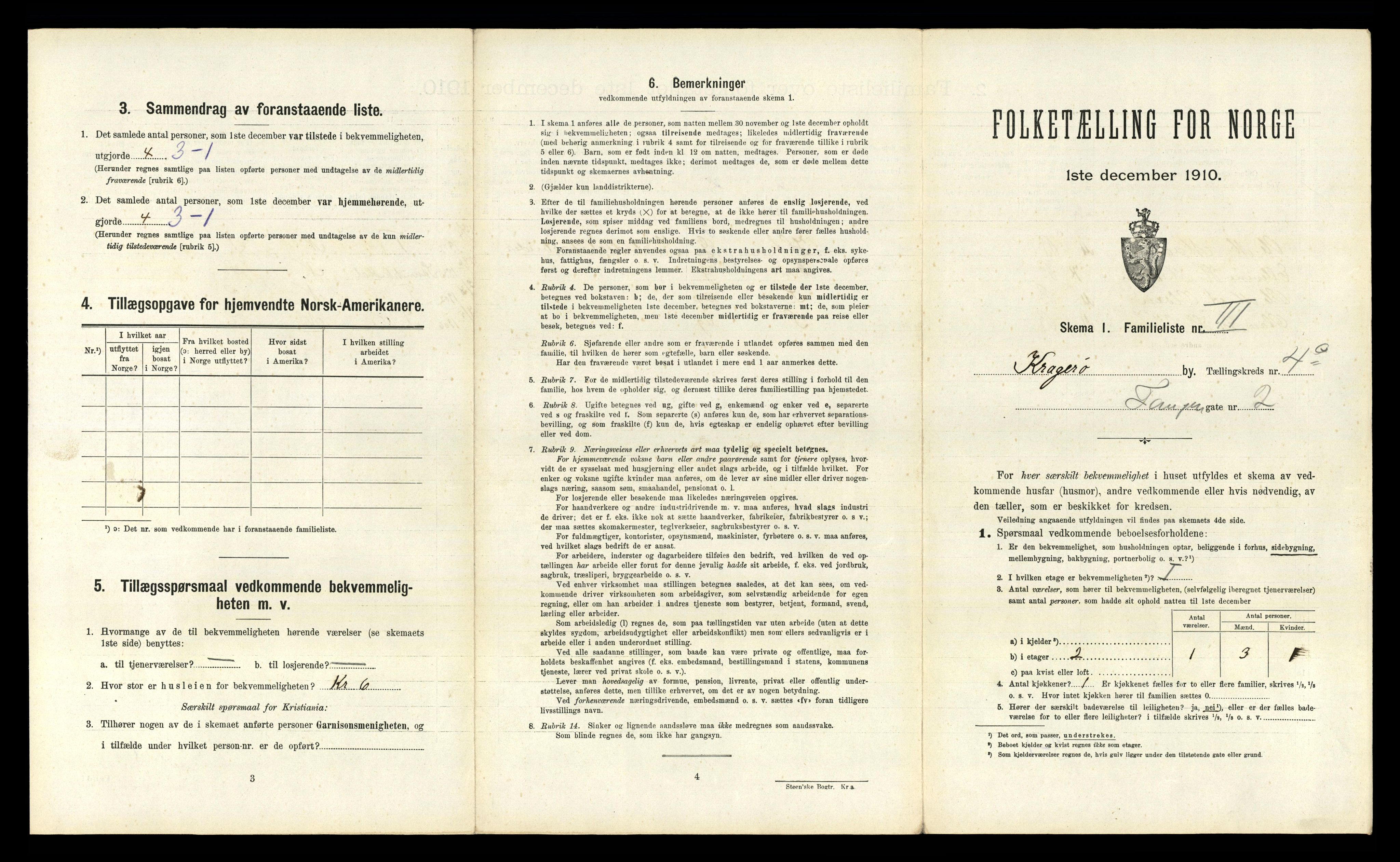 RA, 1910 census for Kragerø, 1910, p. 3946