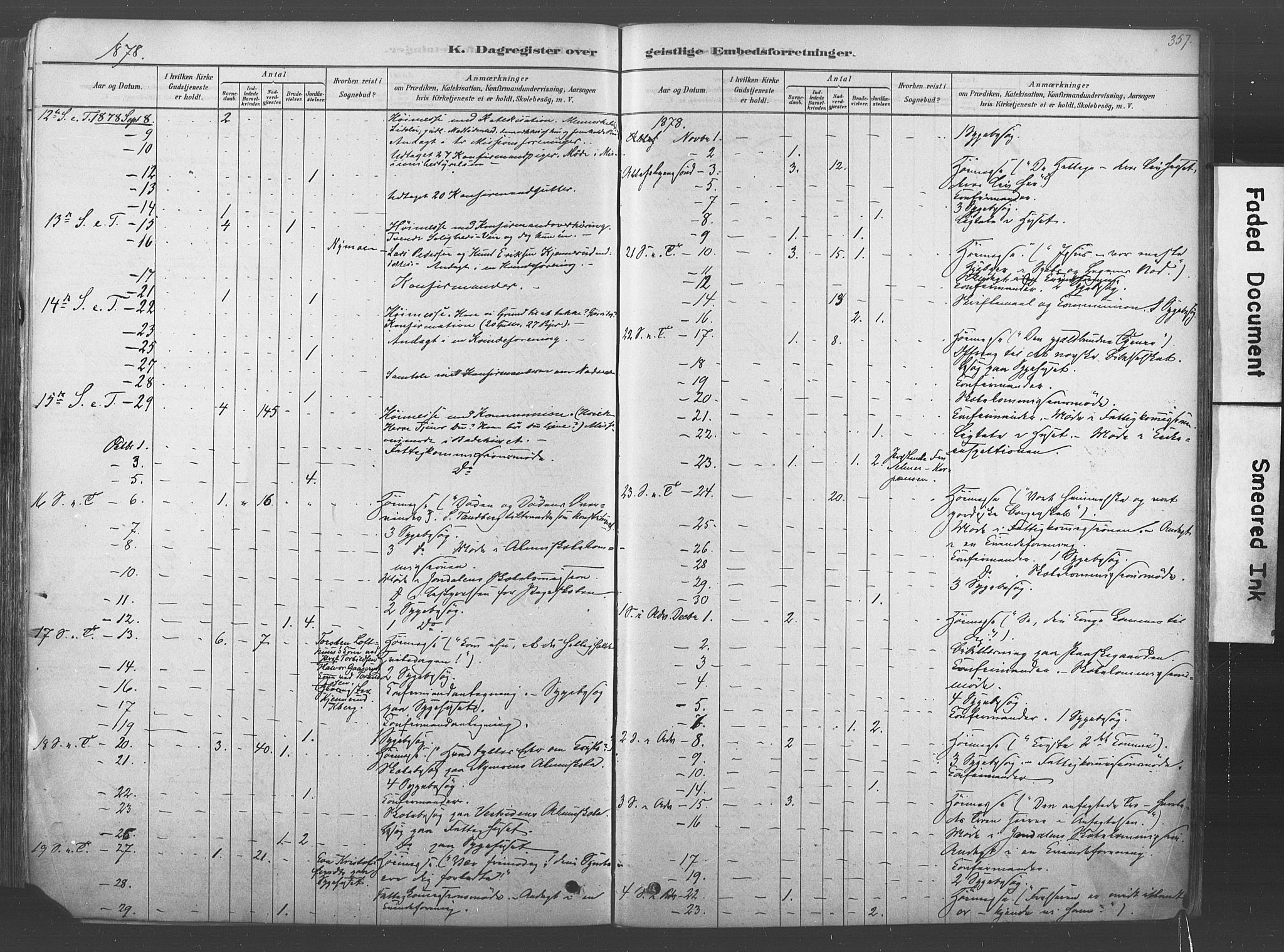 Kongsberg kirkebøker, AV/SAKO-A-22/F/Fb/L0001: Parish register (official) no. II 1, 1878-1886, p. 357