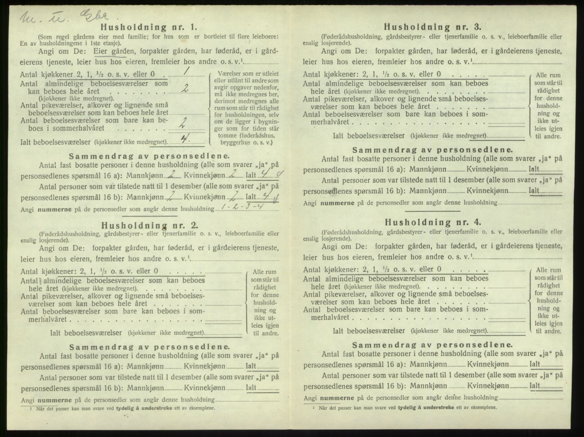 SAB, 1920 census for Hyllestad, 1920, p. 186