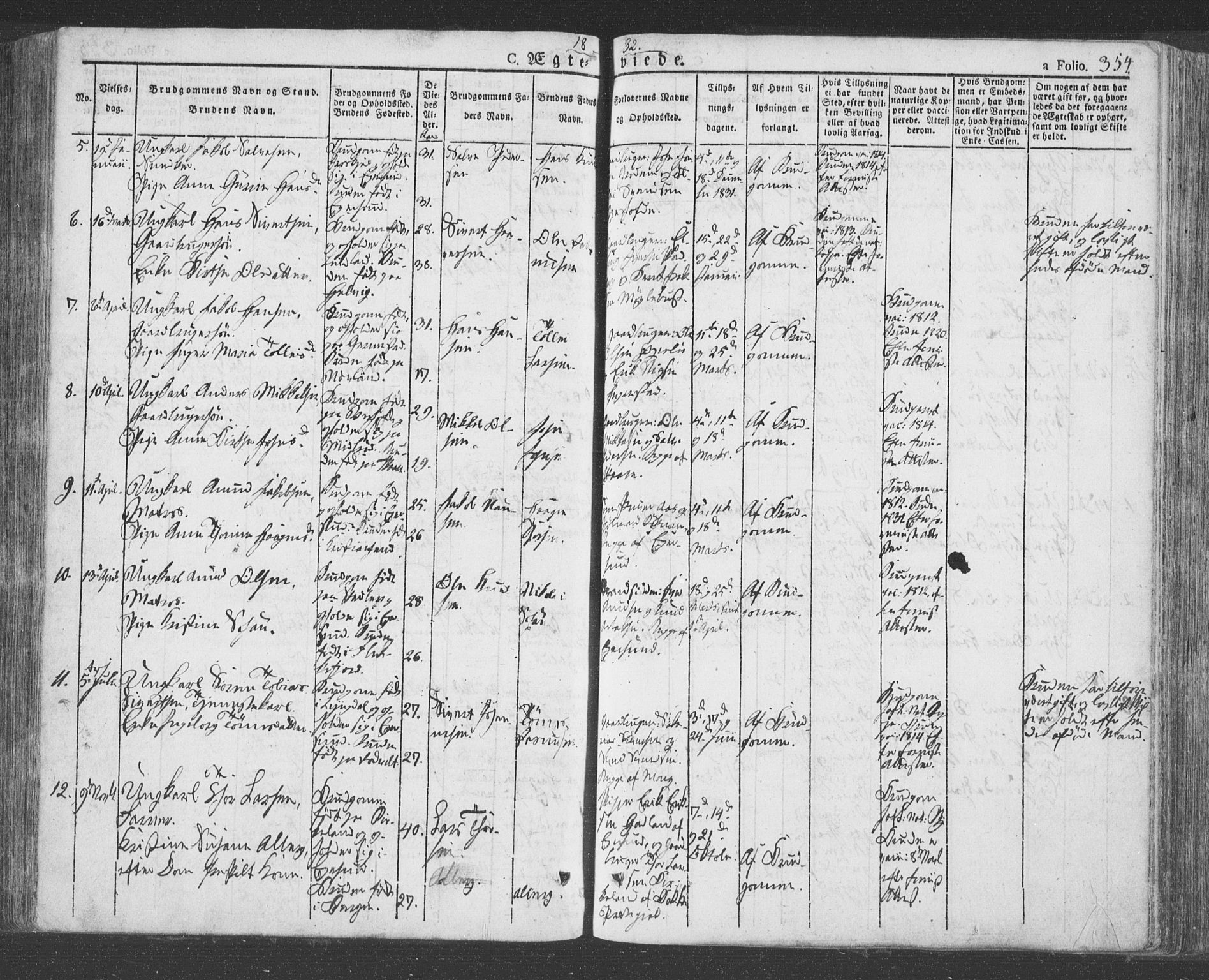 Eigersund sokneprestkontor, SAST/A-101807/S08/L0009: Parish register (official) no. A 9, 1827-1850, p. 354