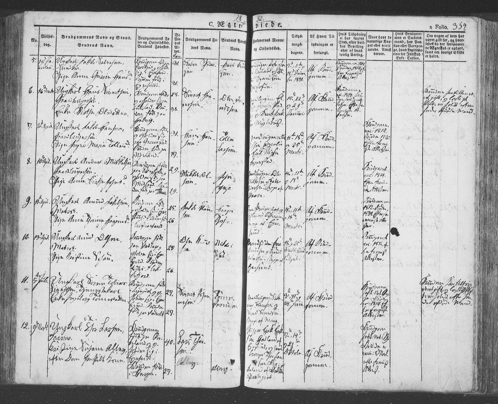 Eigersund sokneprestkontor, AV/SAST-A-101807/S08/L0009: Parish register (official) no. A 9, 1827-1850, p. 354