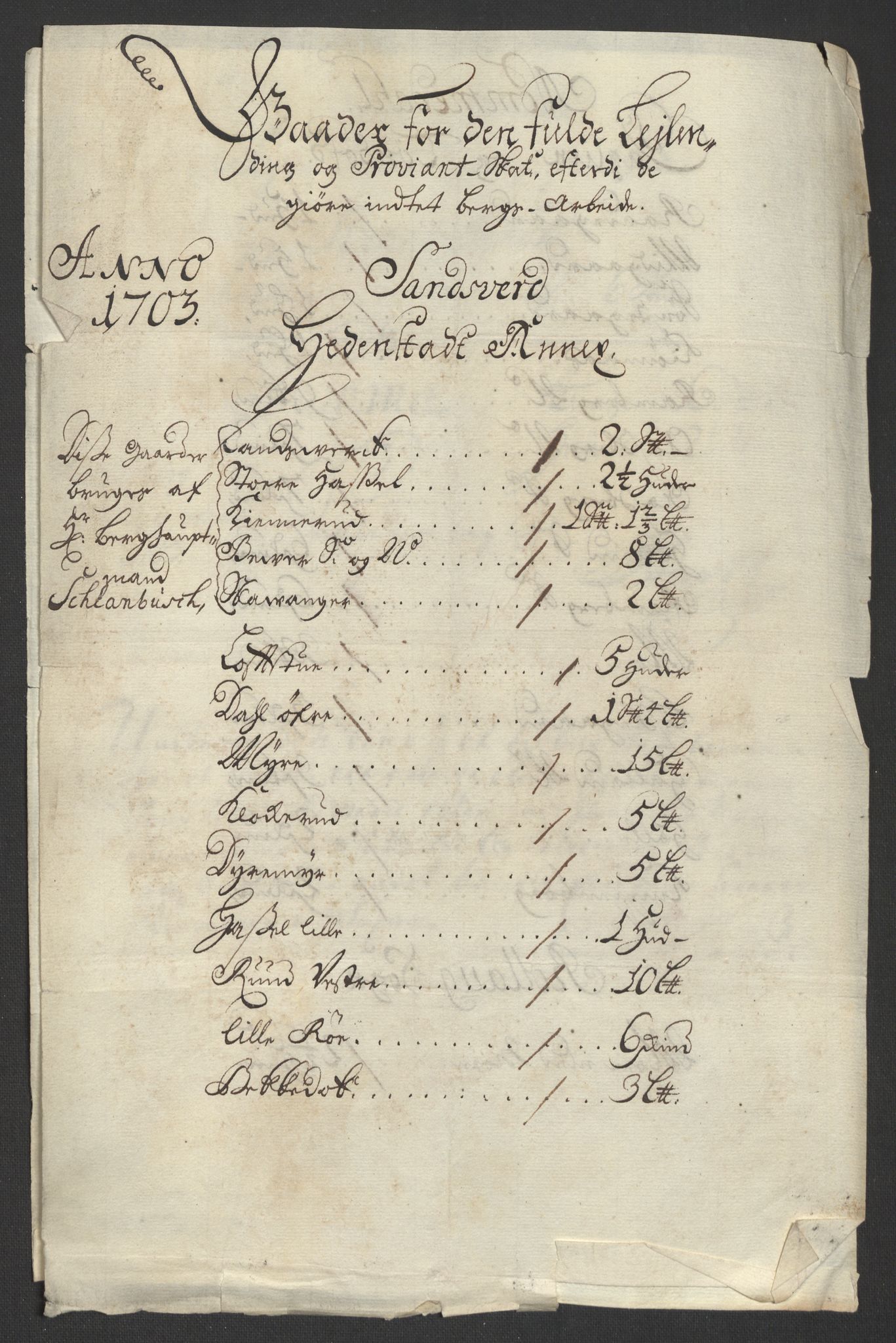 Rentekammeret inntil 1814, Reviderte regnskaper, Fogderegnskap, AV/RA-EA-4092/R24/L1581: Fogderegnskap Numedal og Sandsvær, 1703, p. 202